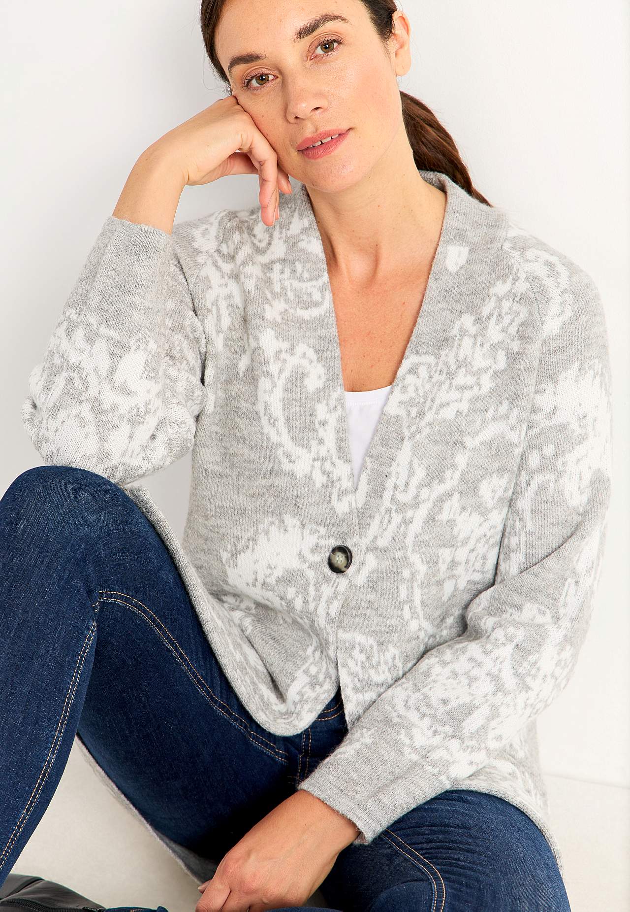 Cardigan mit einem Jacquard-Strick