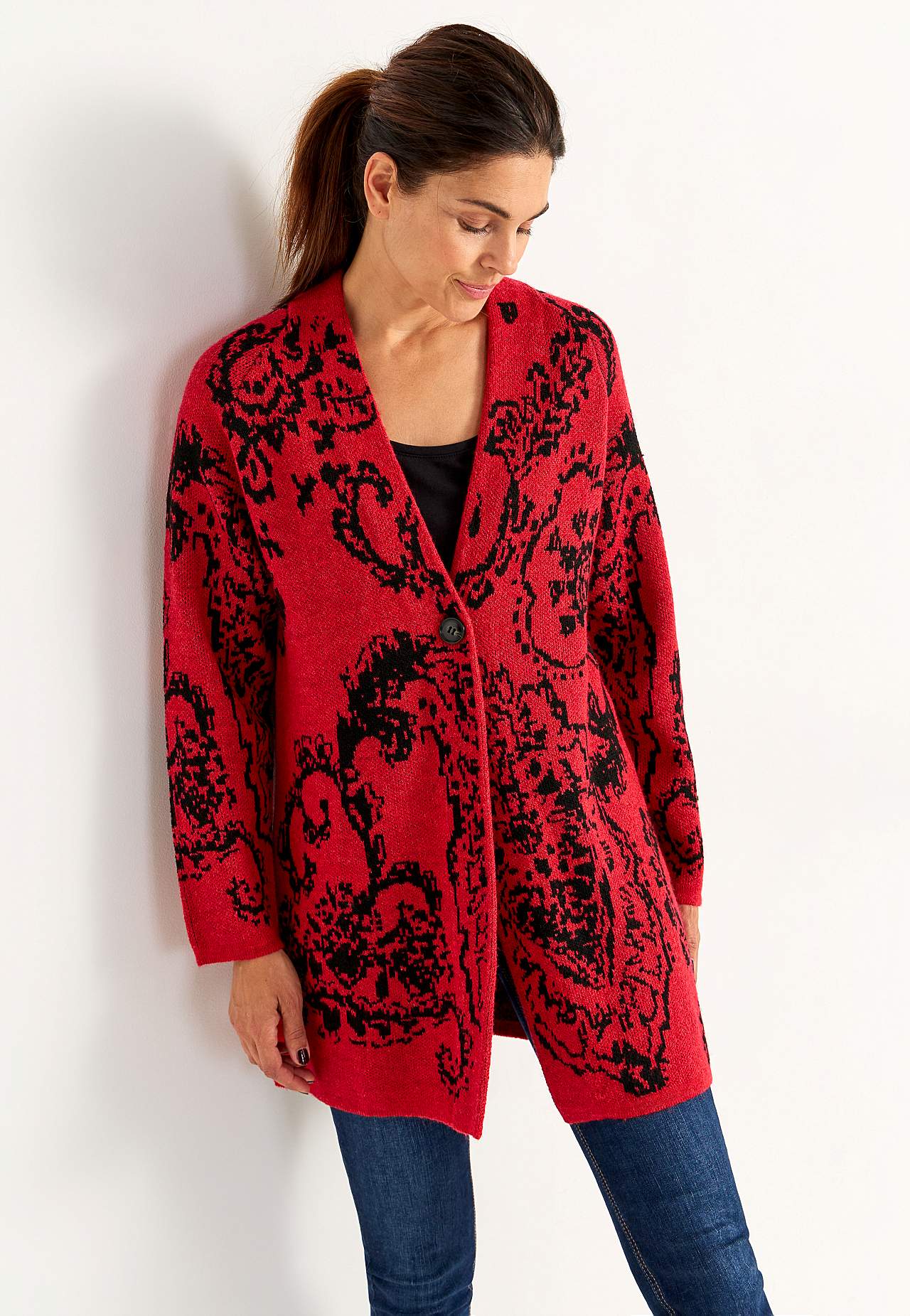 Cardigan mit einem Jacquard-Strick