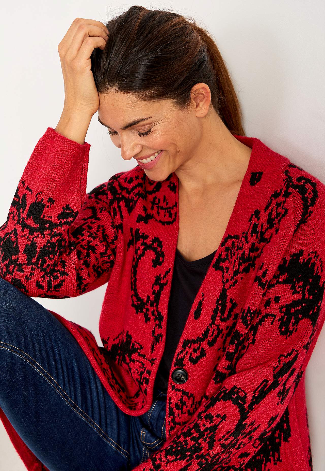 Cardigan mit einem Jacquard-Strick