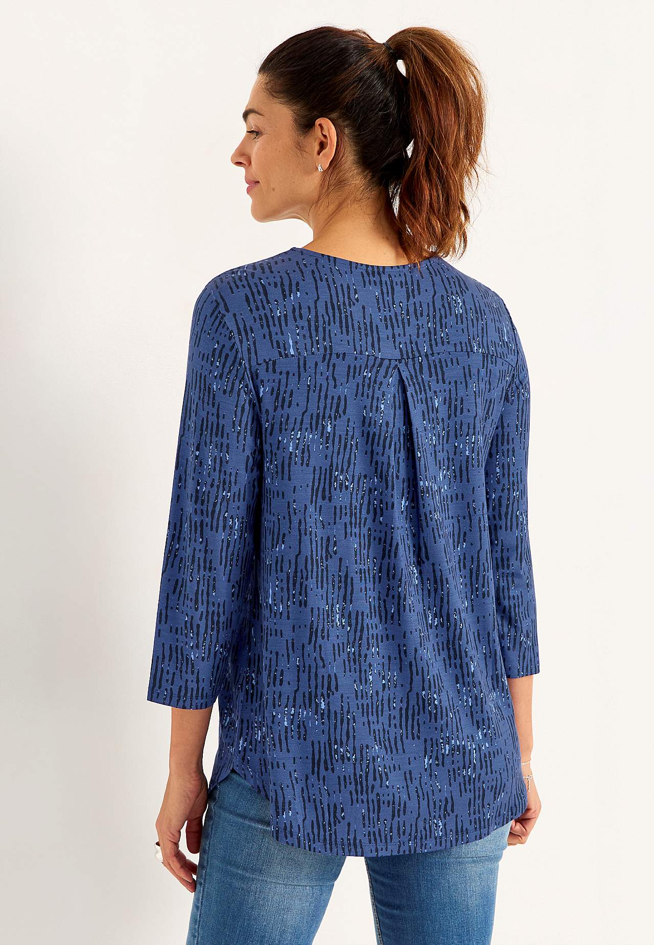 Jersey-Top mit 3/4-Ärmel