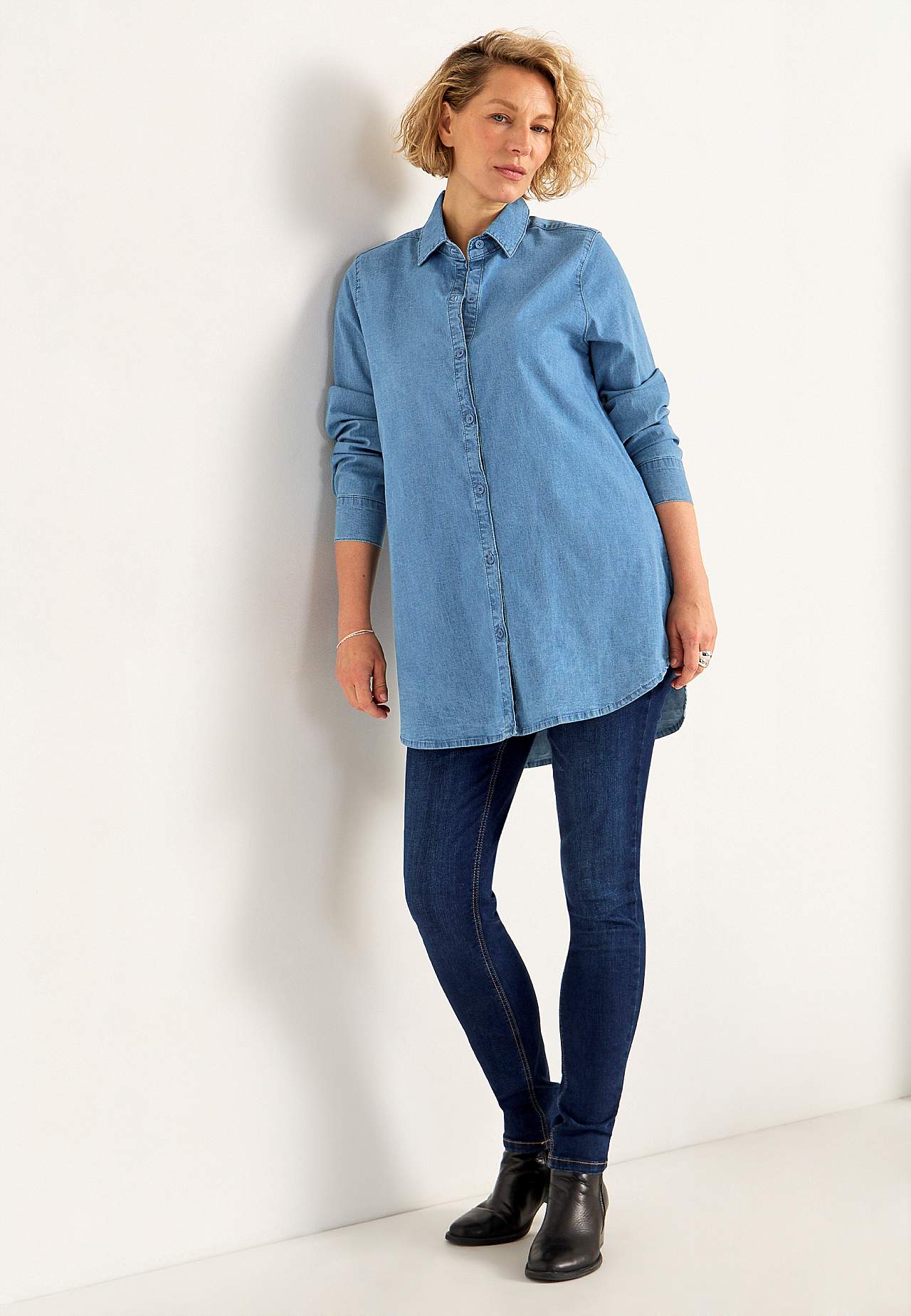 Elastische Tunika aus Denim