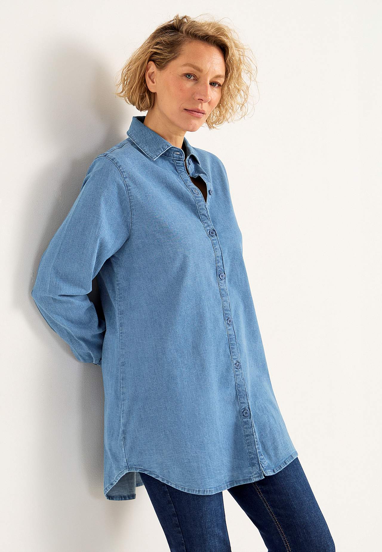 Elastische Tunika aus Denim