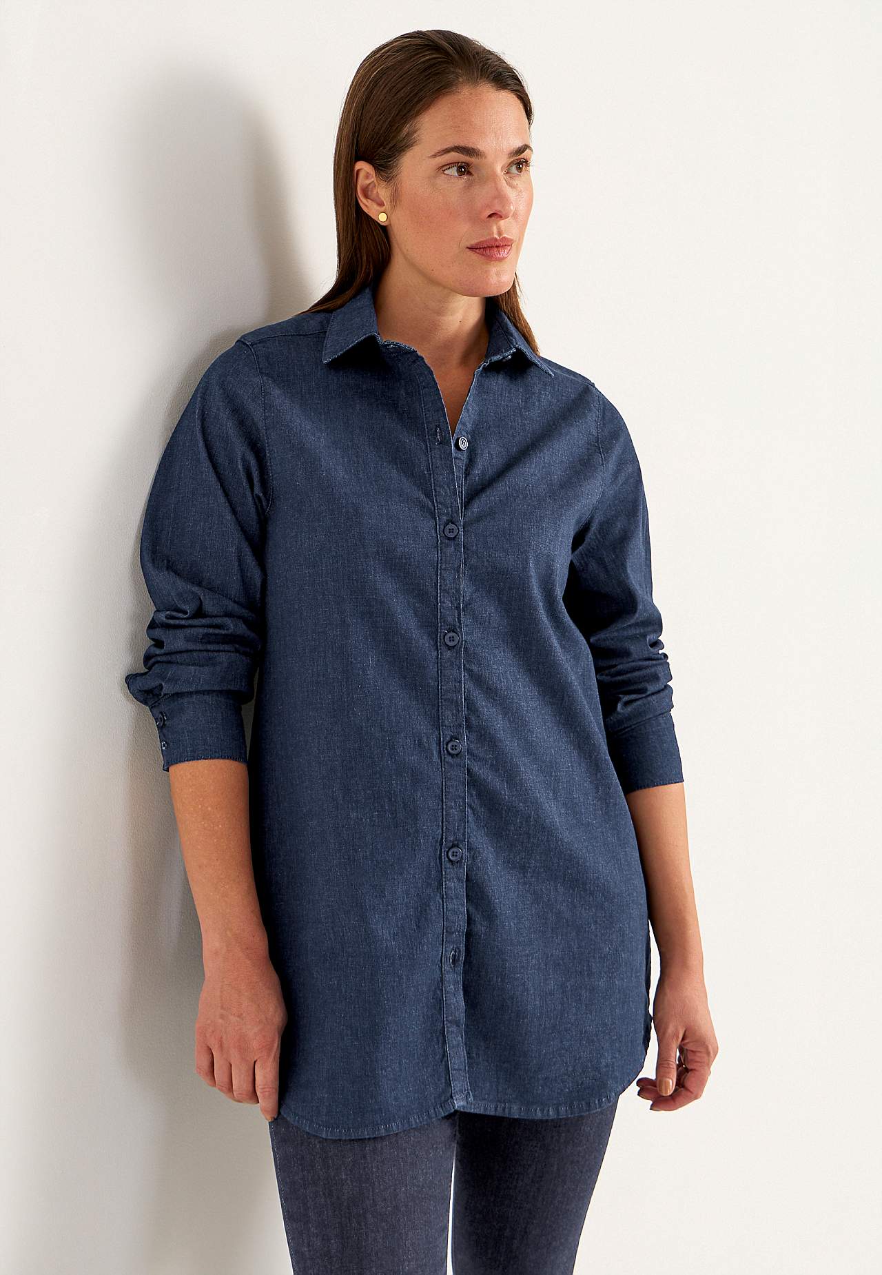Elastische Tunika aus Denim