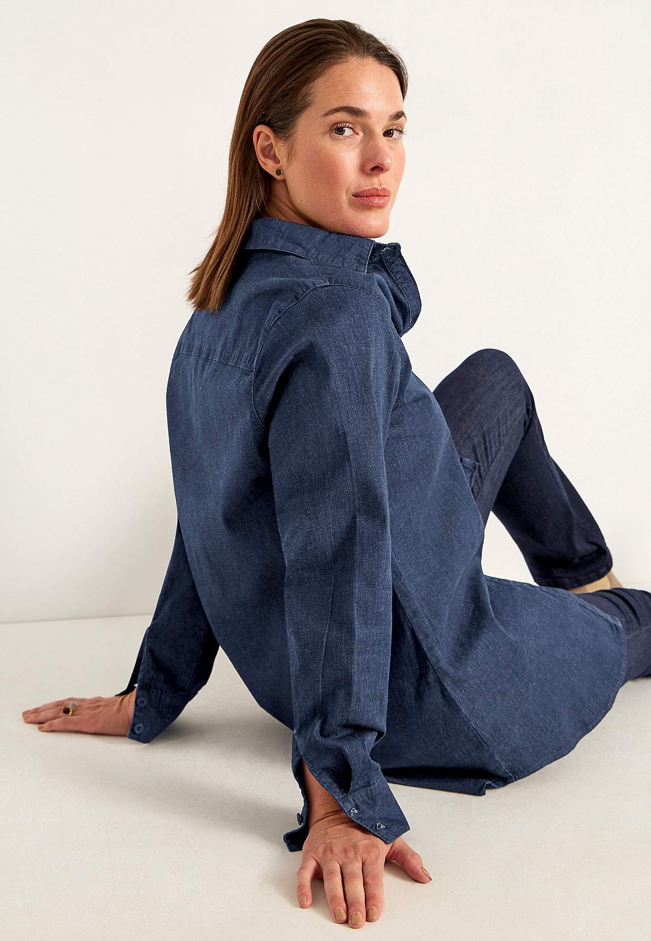Elastische Tunika aus Denim