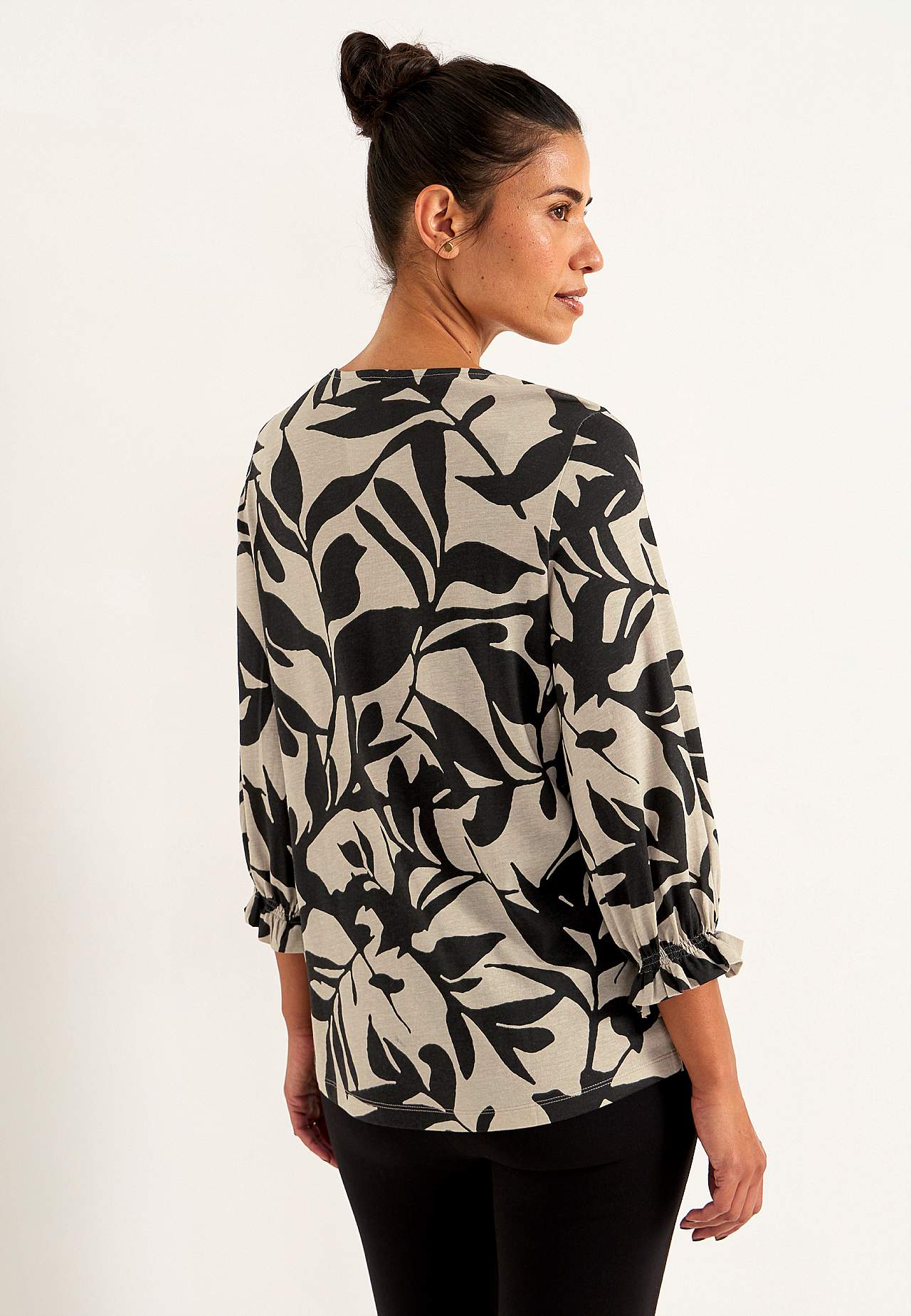 Jersey-Top mit Smokdetail