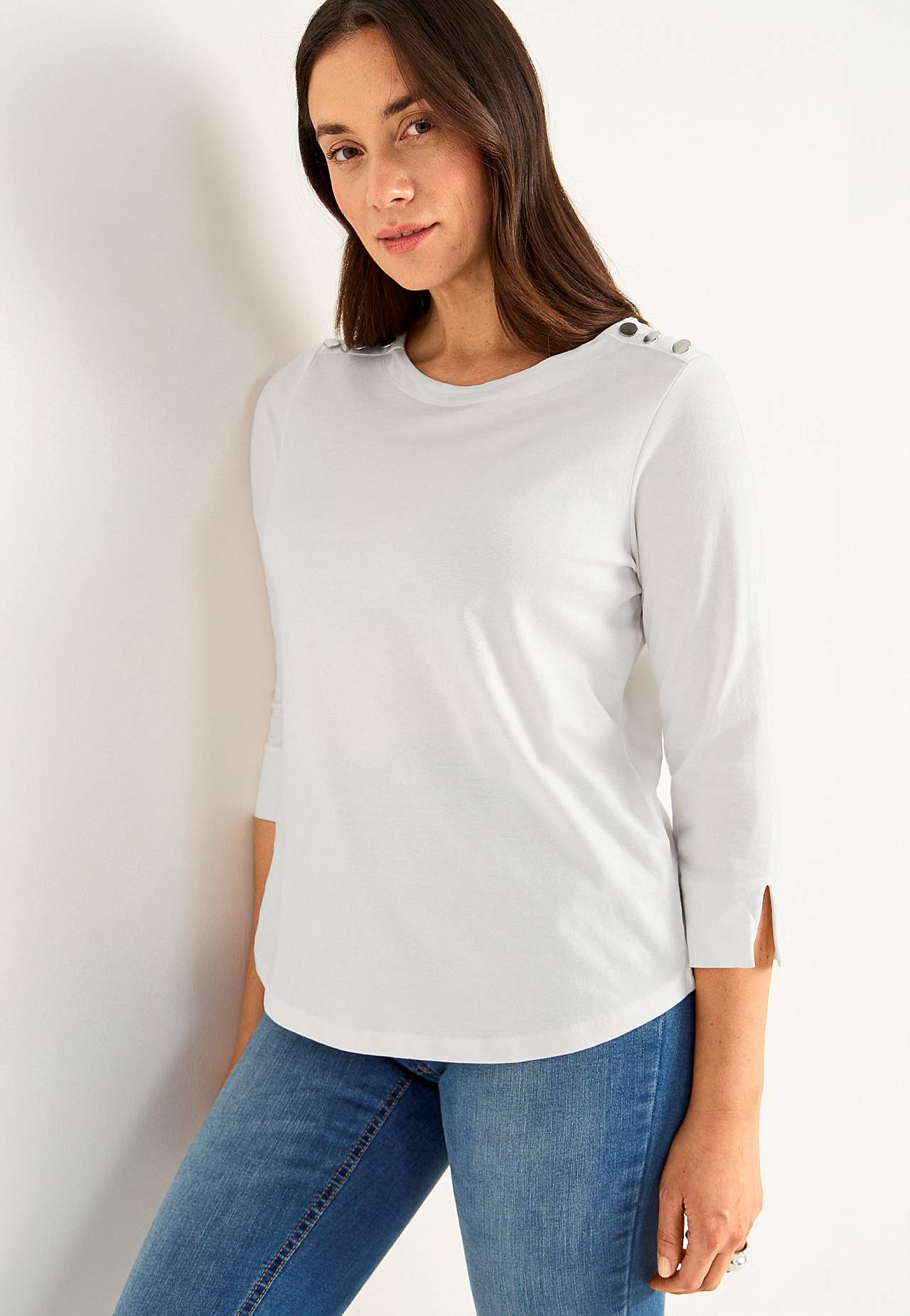 Jersey-Top mit Knöpfen