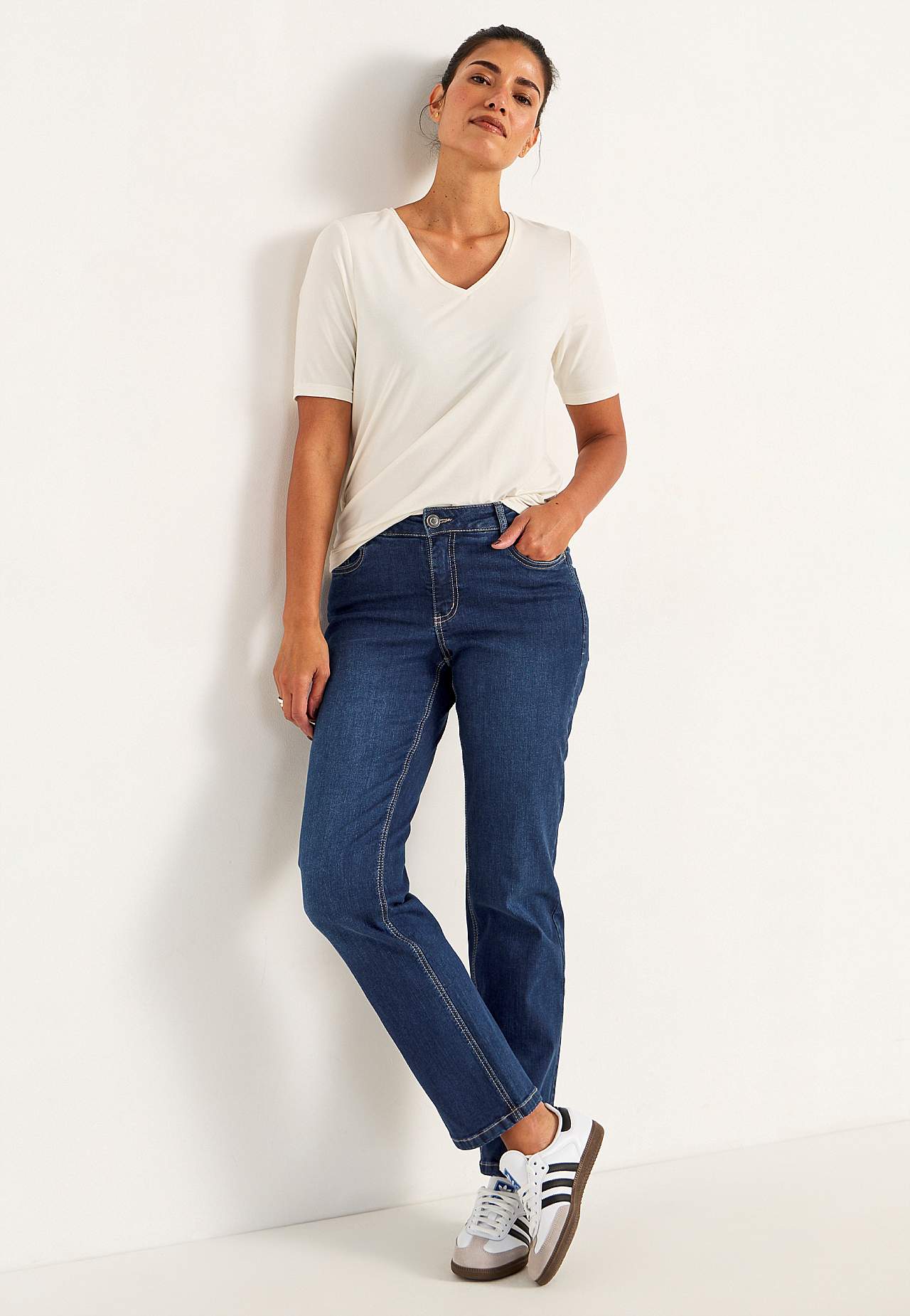 Bequeme Stretch-Jeans mit gerades Bein