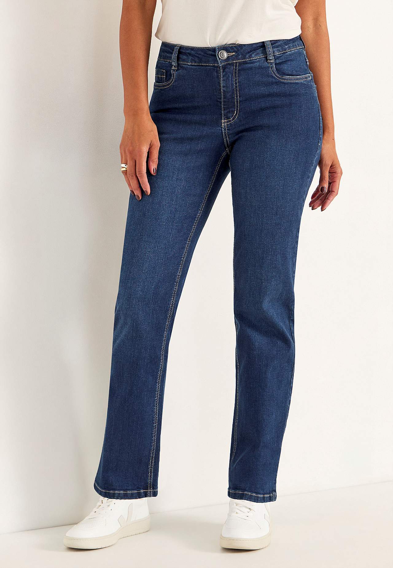 Bequeme Stretch-Jeans mit gerades Bein
