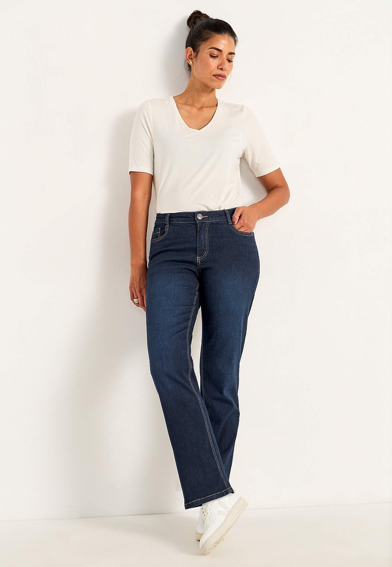 Bequeme Stretch-Jeans mit gerades Bein
