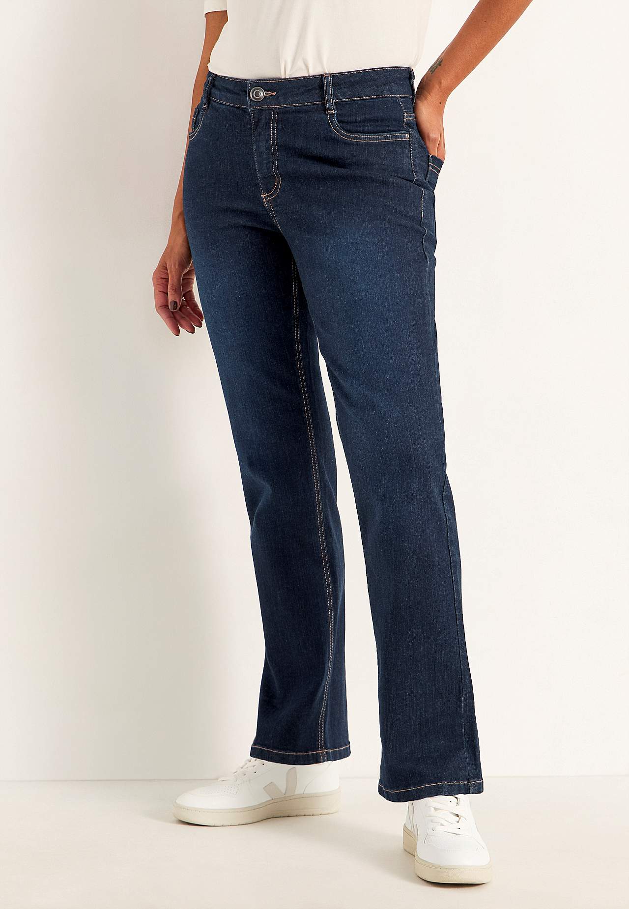 Bequeme Stretch-Jeans mit gerades Bein