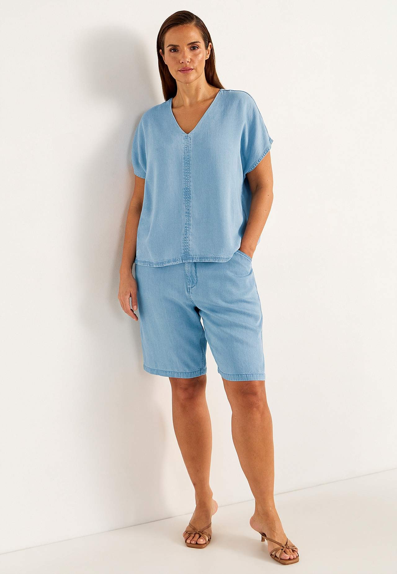 Ultra-weiche Premium Jeansbluse
