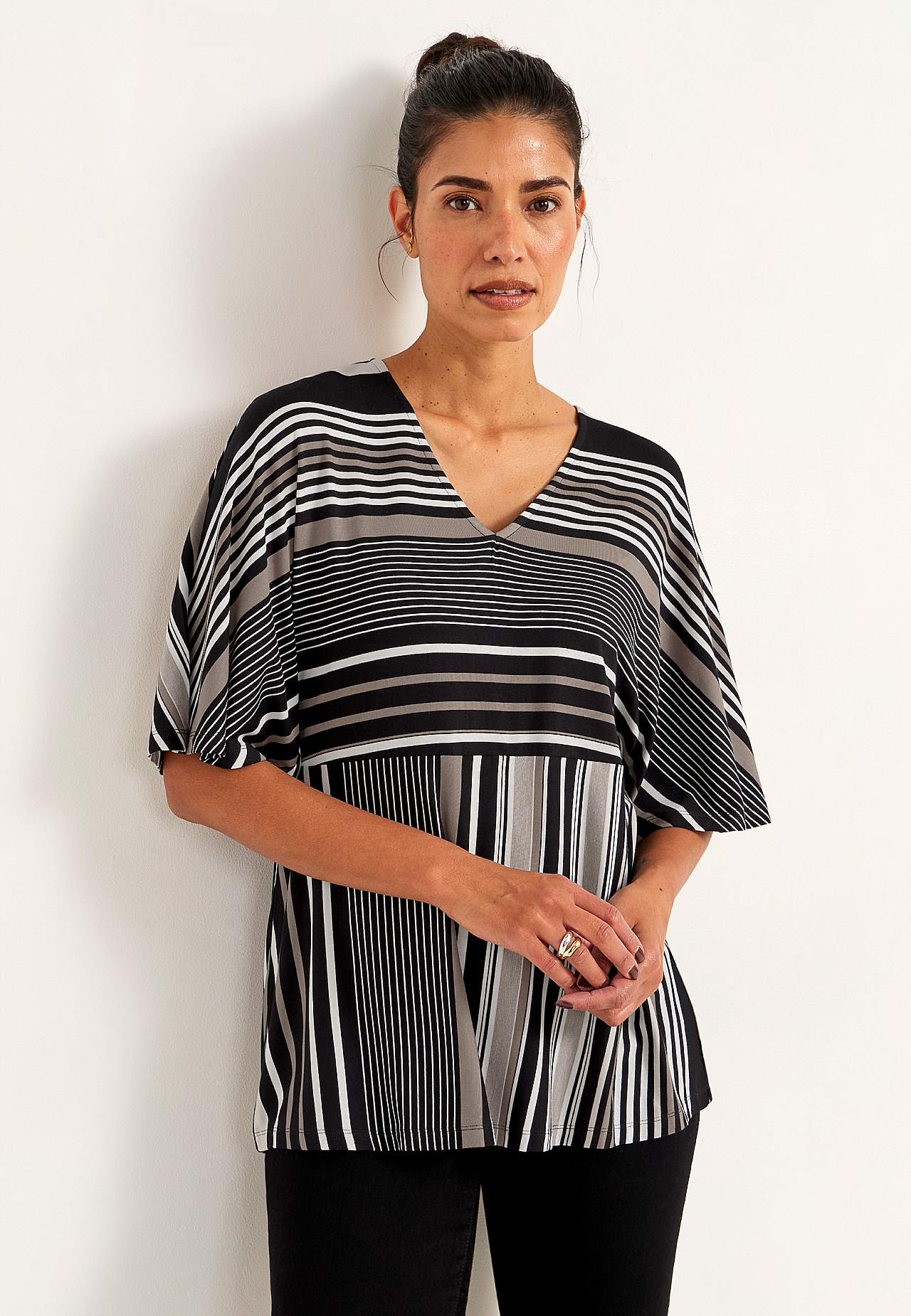 Gestreiftes Jersey-Top