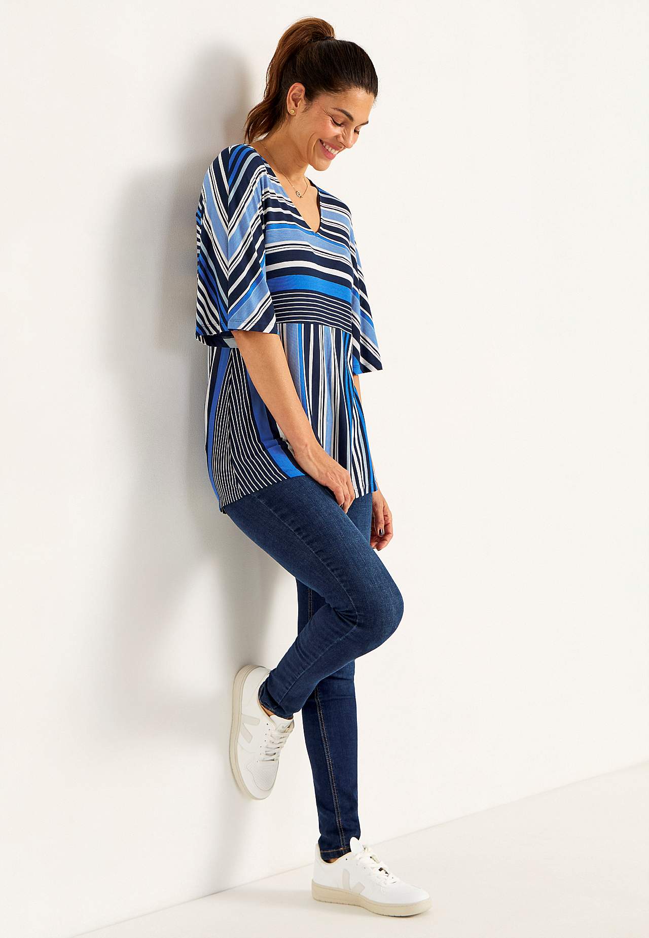 Gestreiftes Jersey-Top