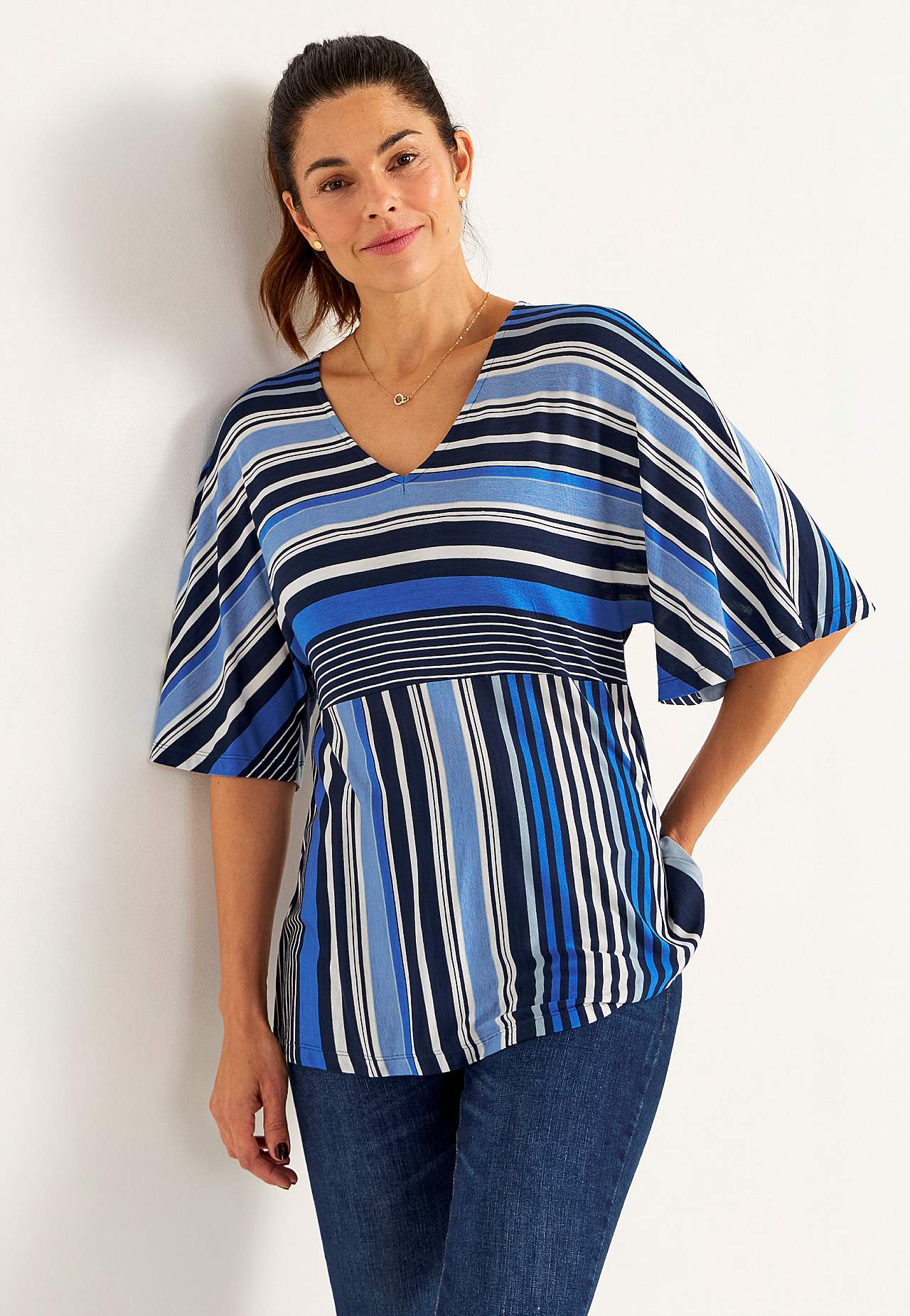 Gestreiftes Jersey-Top