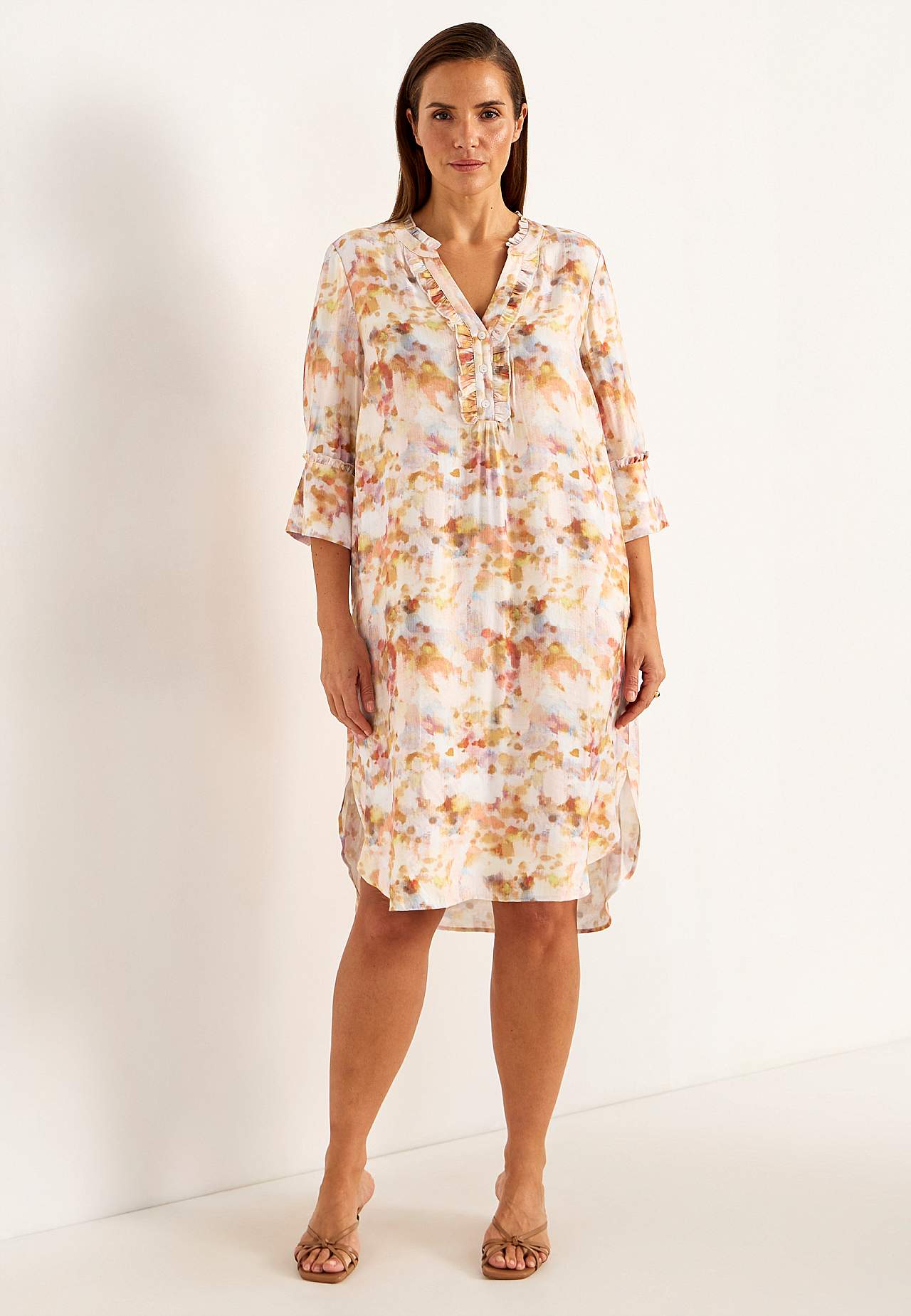 Gewebtes Kleid mit Taschen