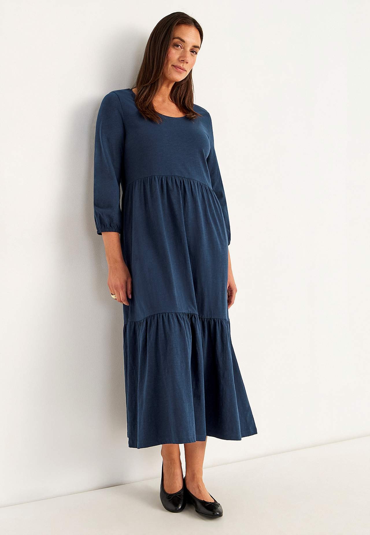 Jerseykleid mit Rüschenrock