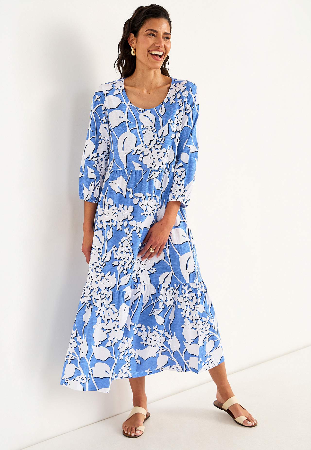 Jerseykleid mit Rüschenrock