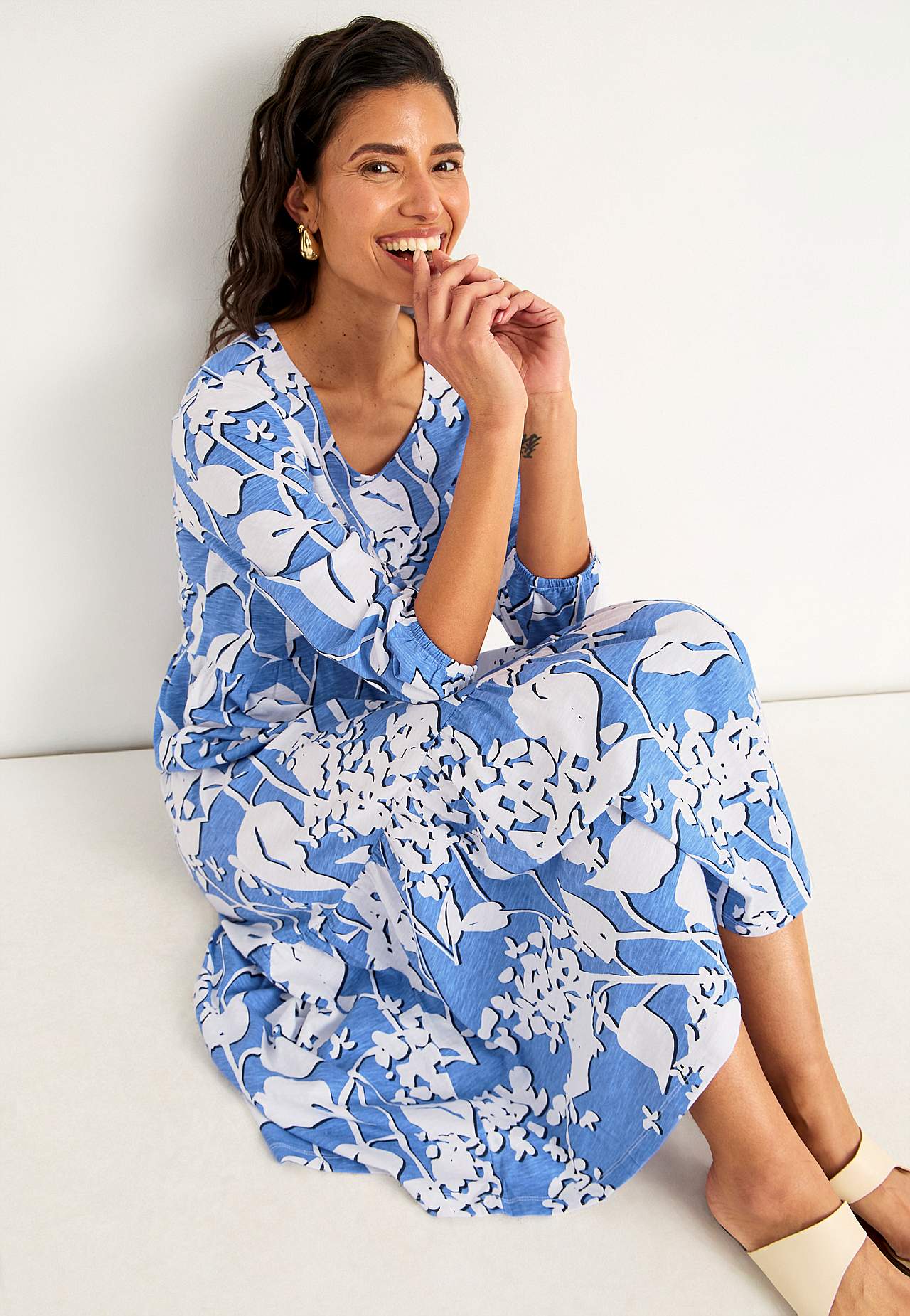 Jerseykleid mit Rüschenrock