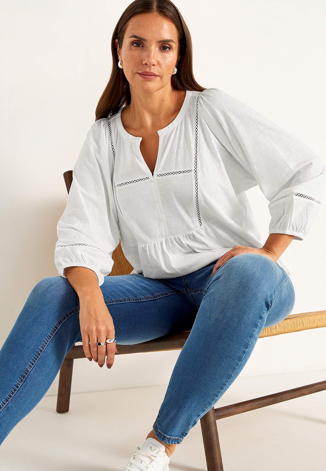 Jersey-Top mit böhmischem Stil