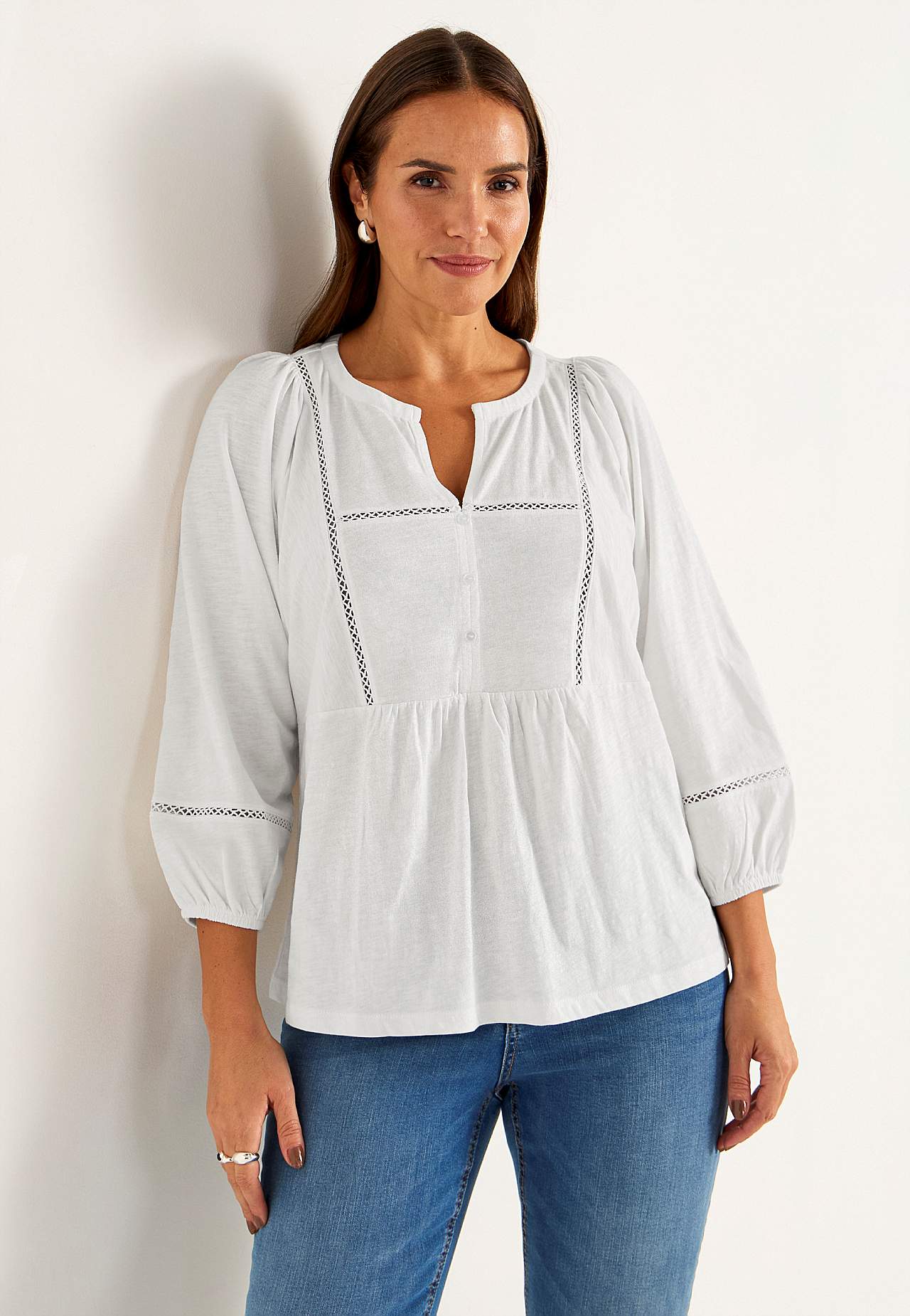 Jersey-Top mit böhmischem Stil