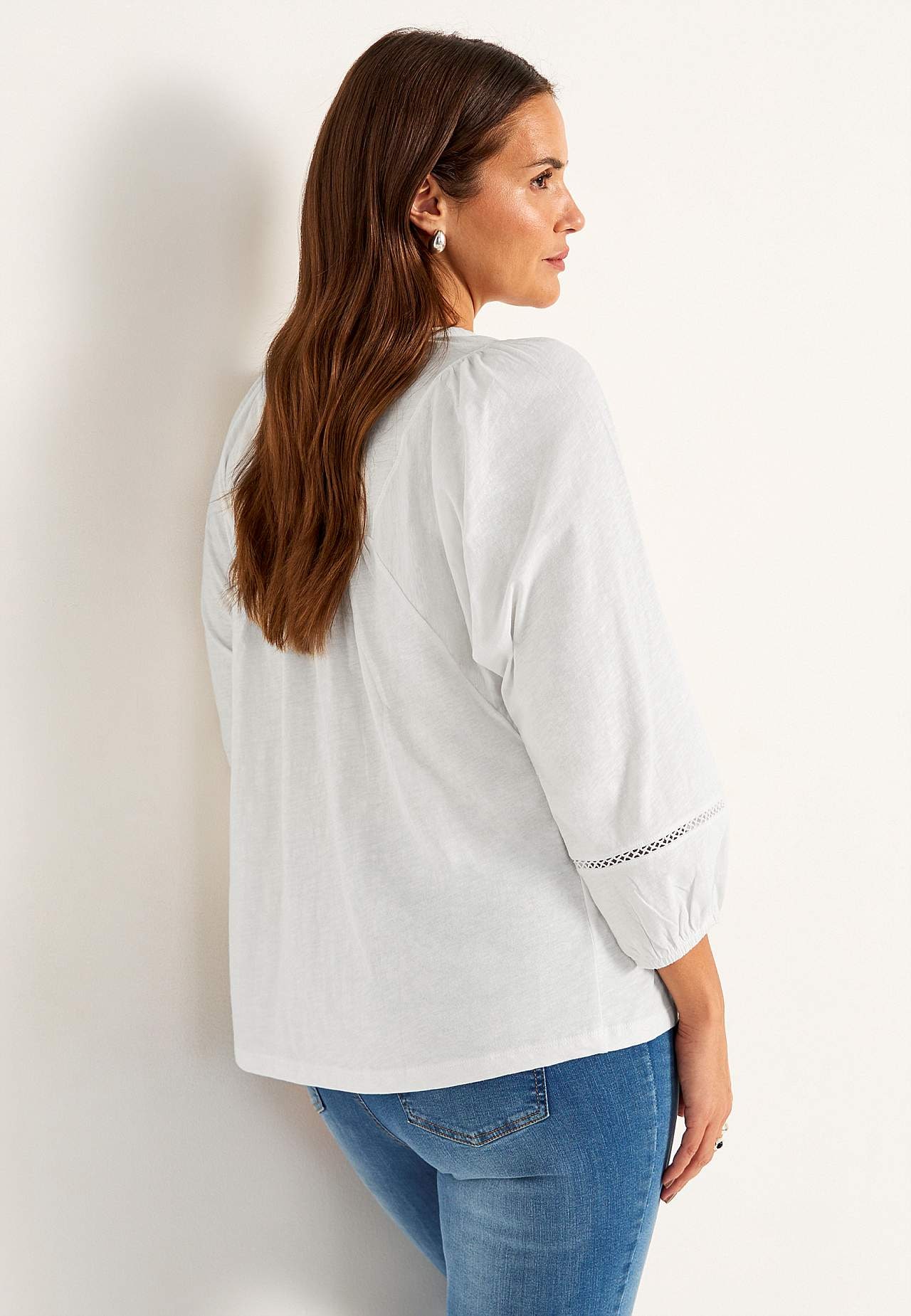 Jersey-Top mit böhmischem Stil