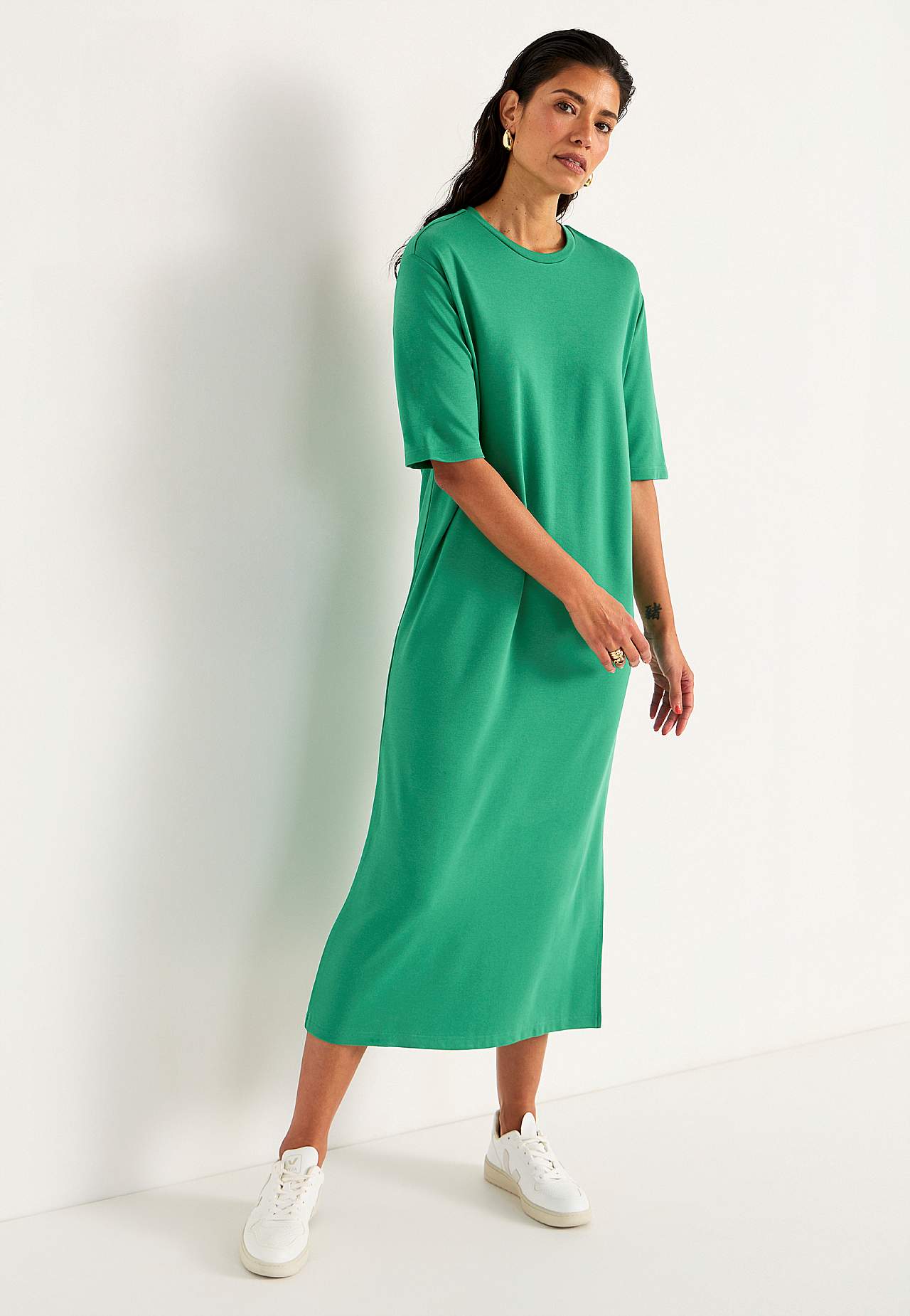 Jerseykleid aus grober Qualität