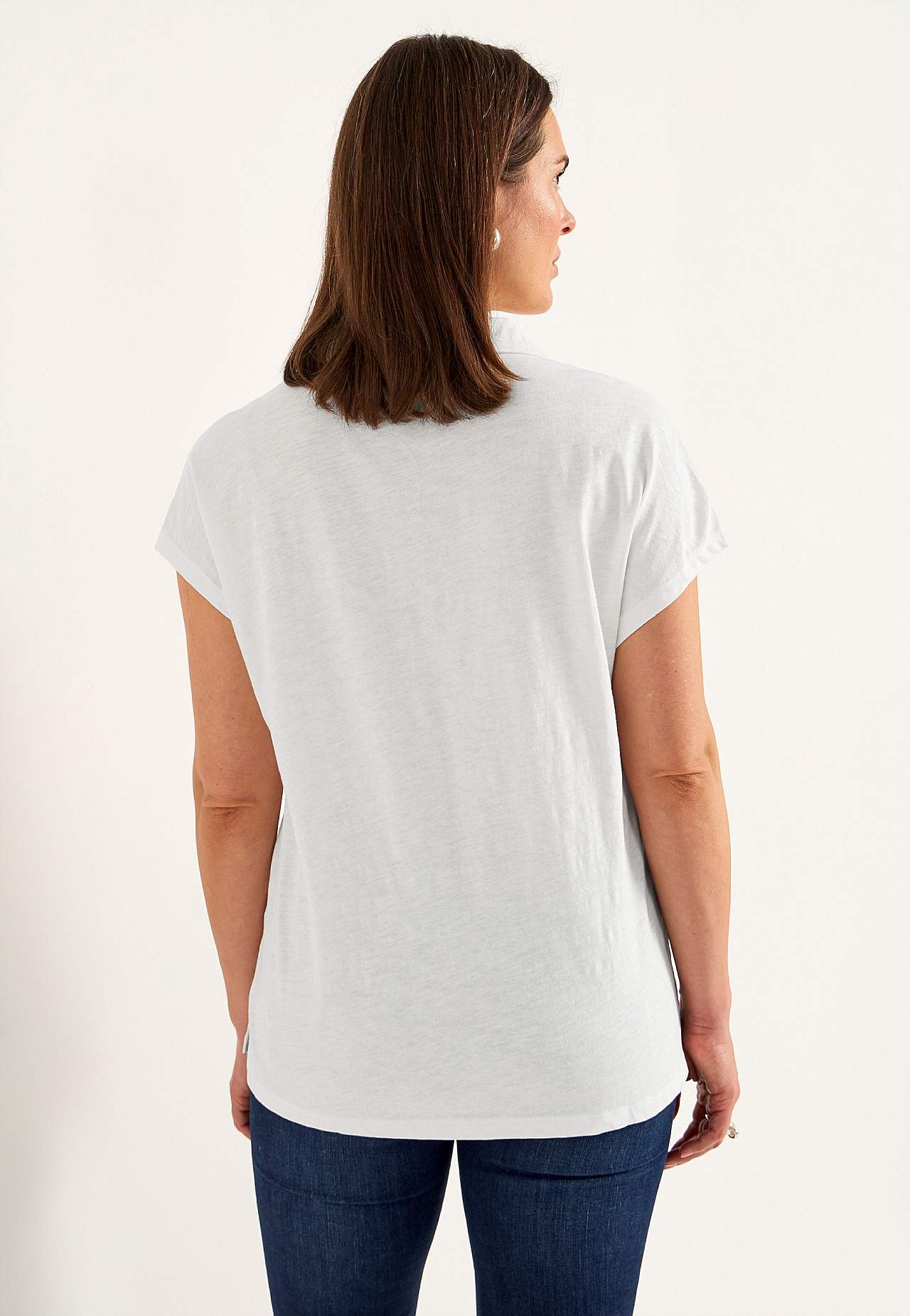 Jersey-Top mit Kragen