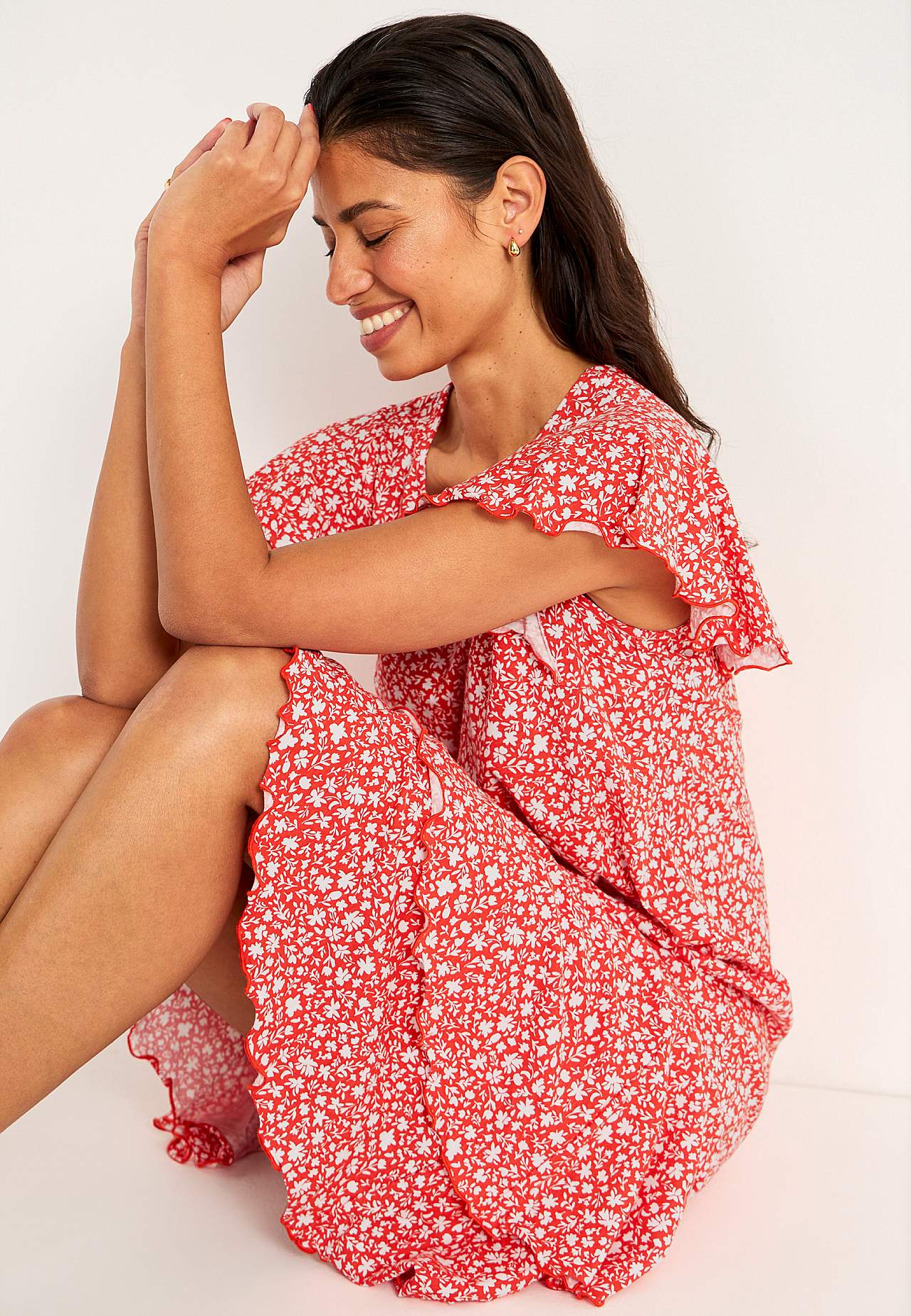 Jerseykleid mit Rüschenröcken