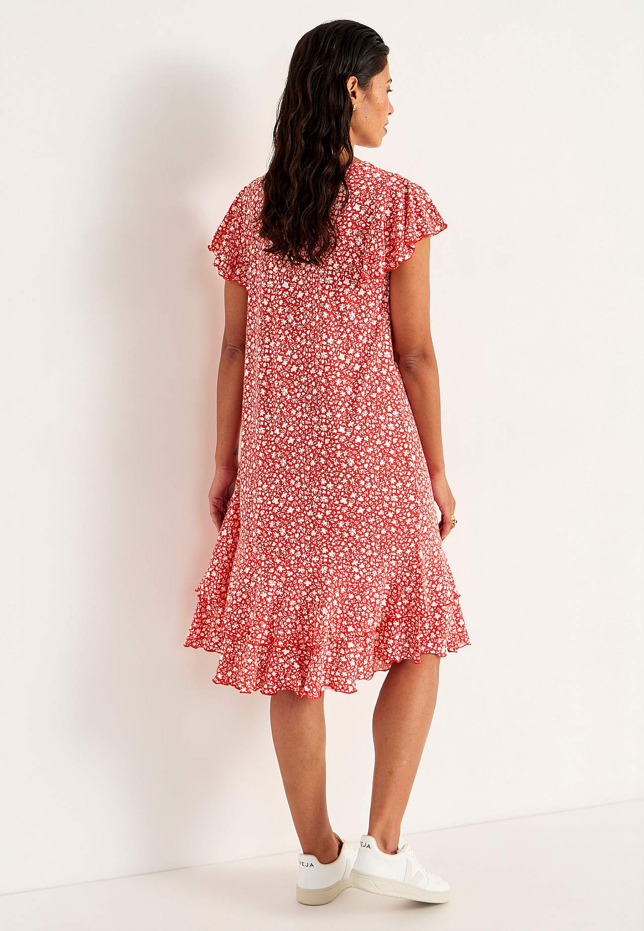 Jerseykleid mit Rüschenröcken