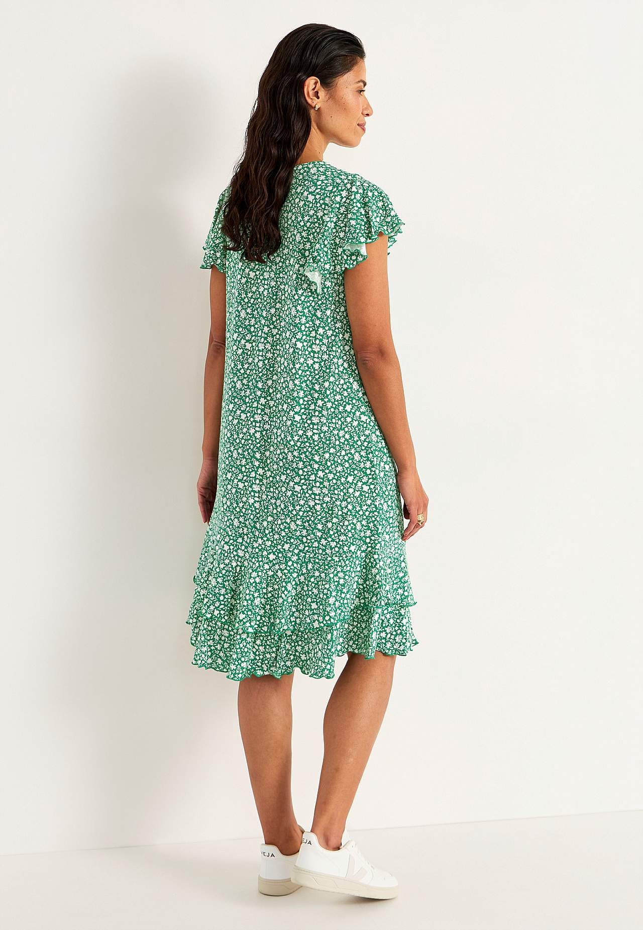 Jerseykleid mit Rüschenröcken