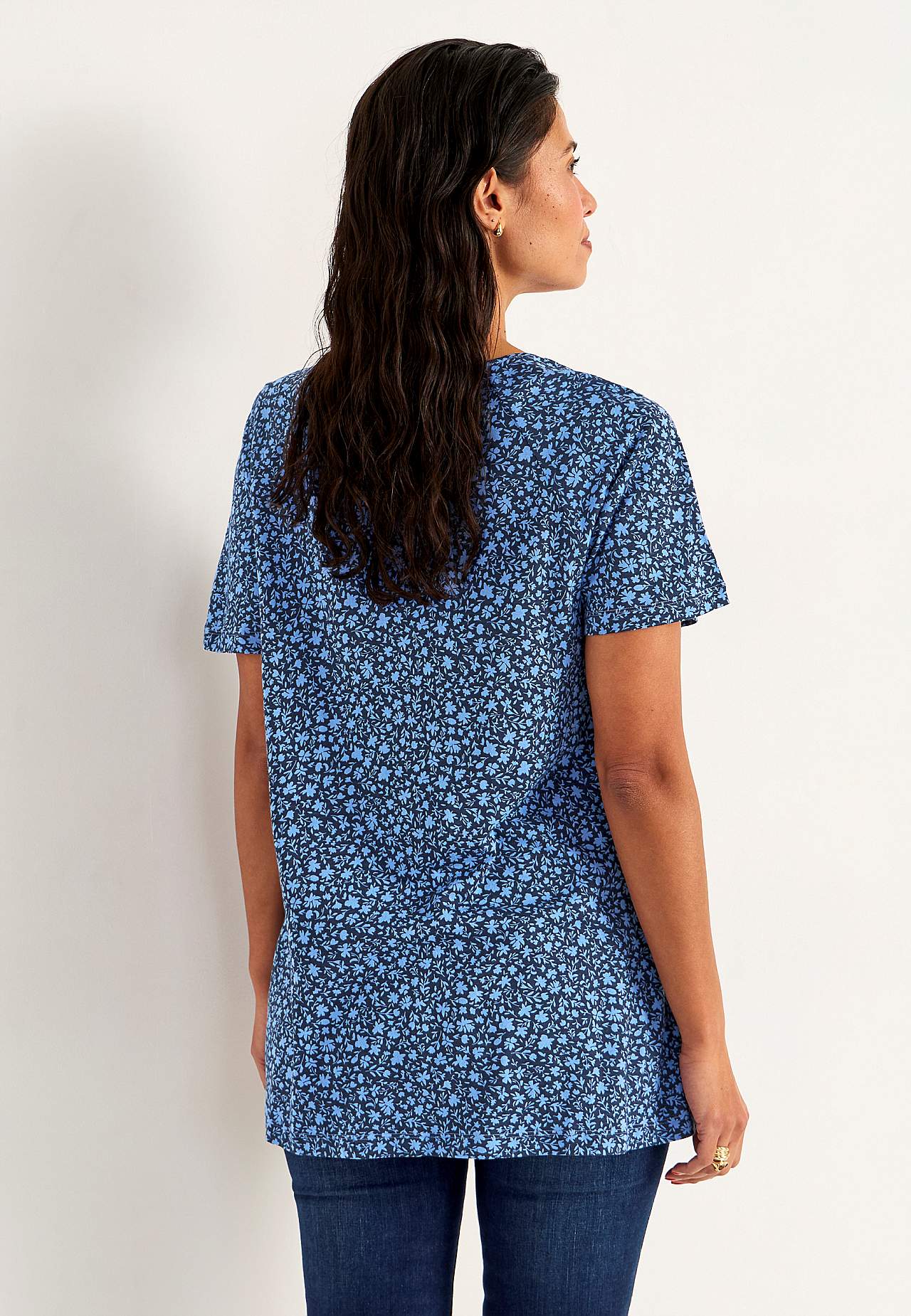 Jersey-Tunika mit kleinen Blumen