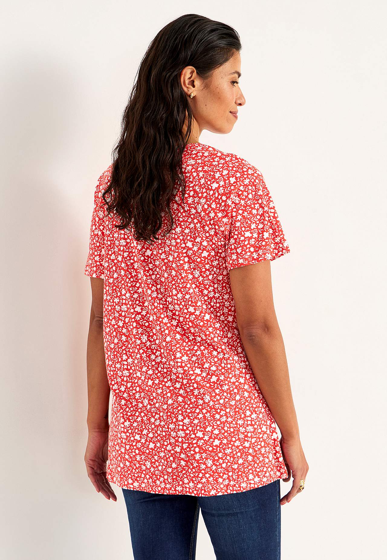 Jersey-Tunika mit kleinen Blumen