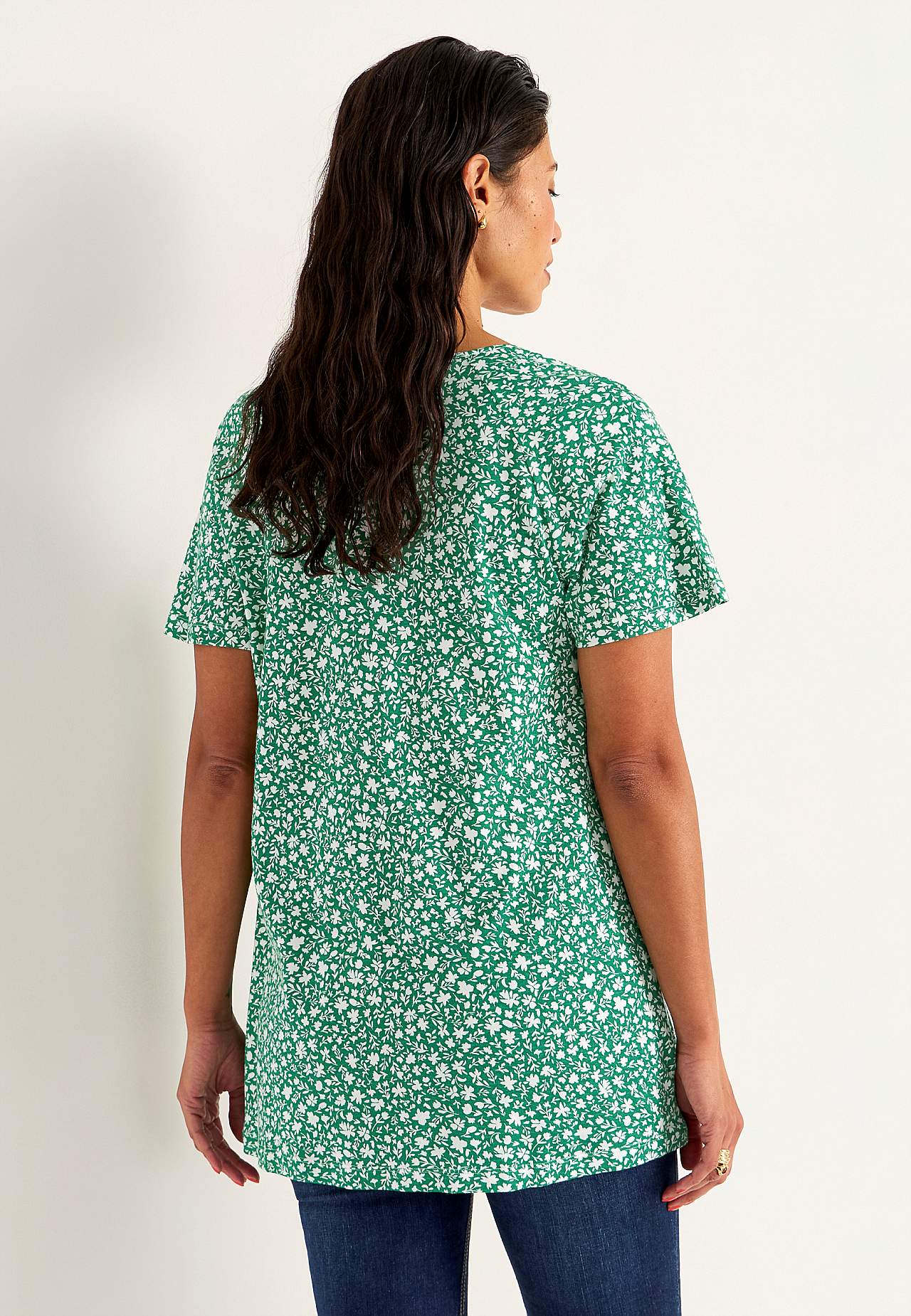 Jersey-Tunika mit kleinen Blumen