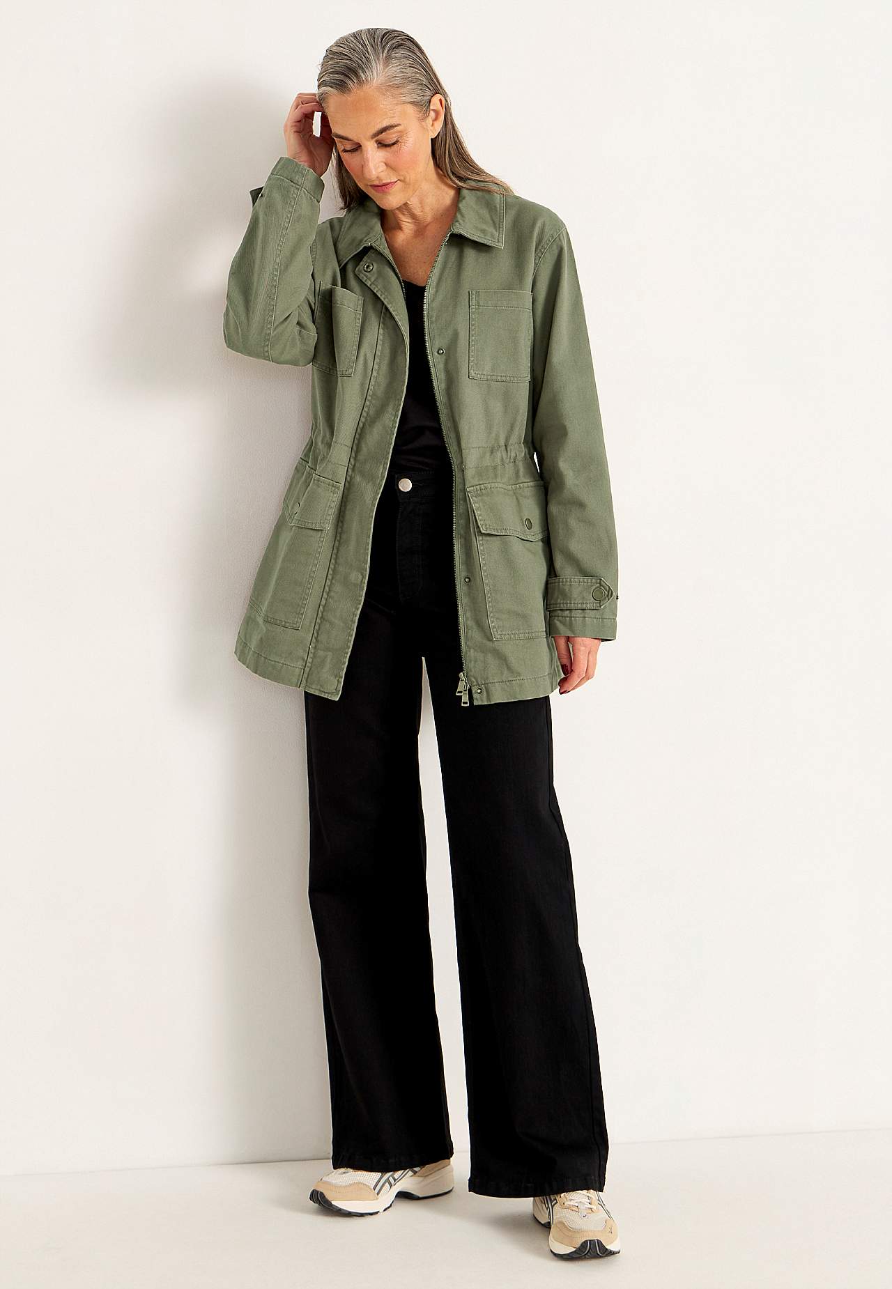 Jeansjacke mit Reißverschluss