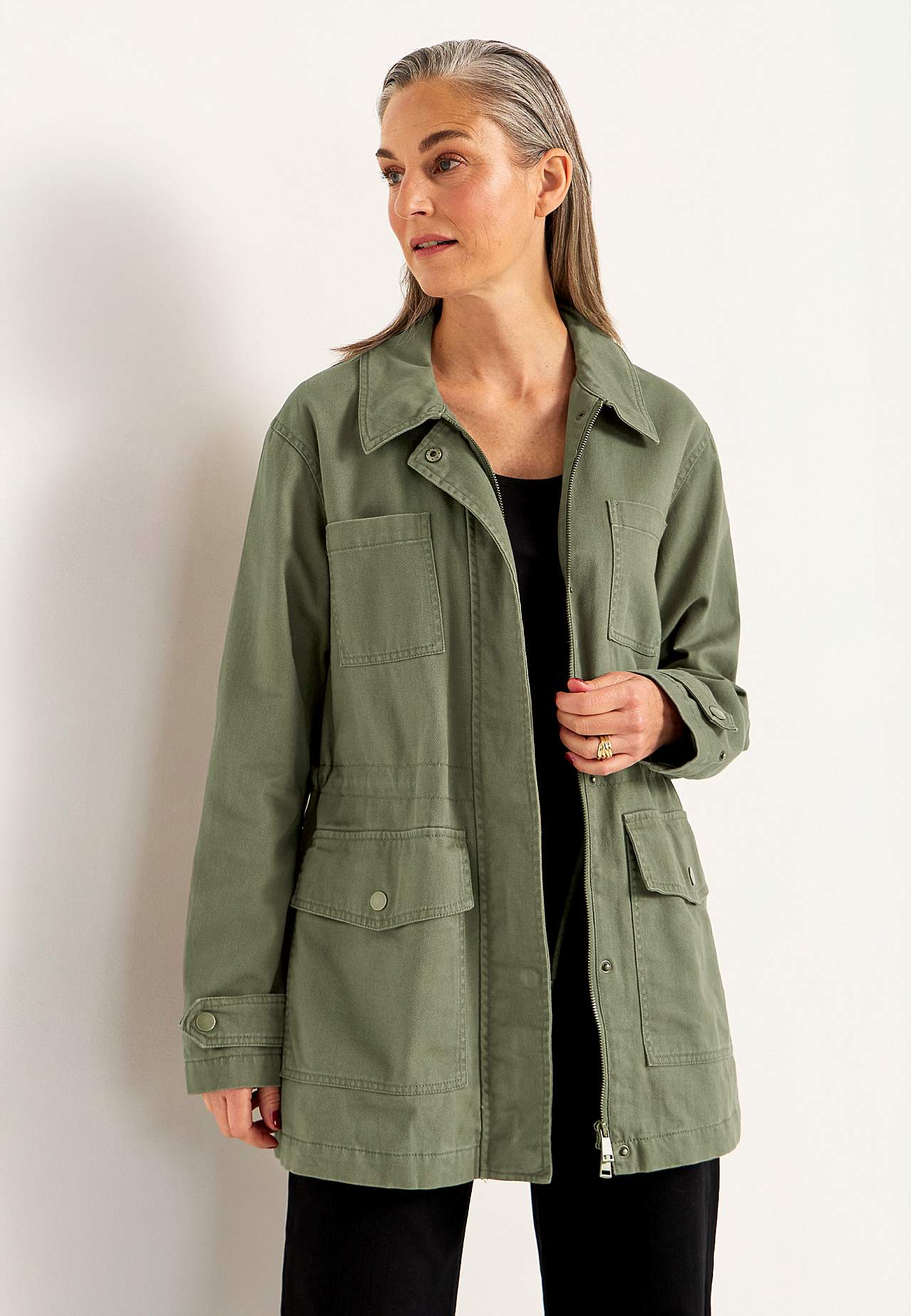 Jeansjacke mit Reißverschluss