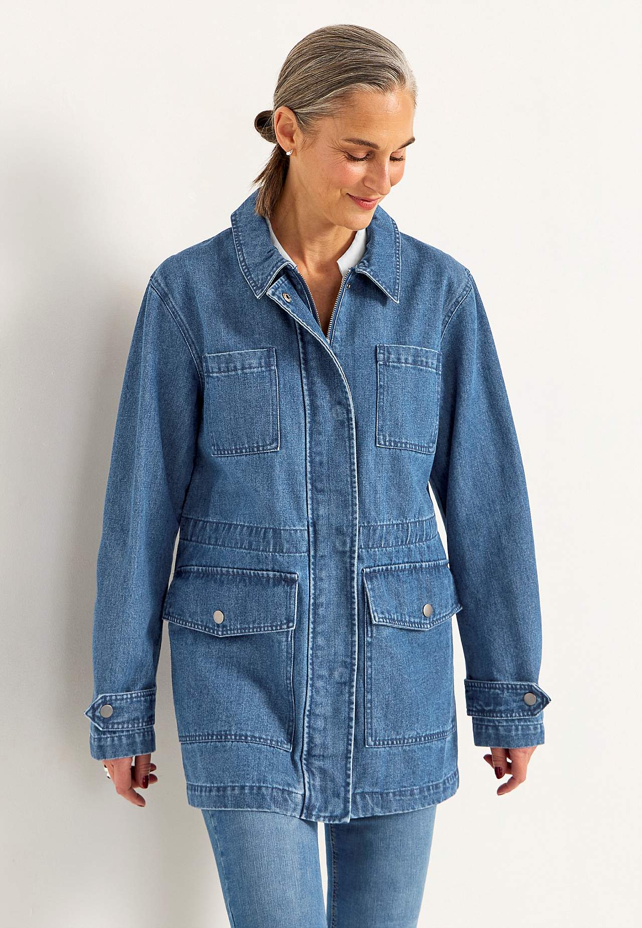 Jeansjacke mit Reißverschluss