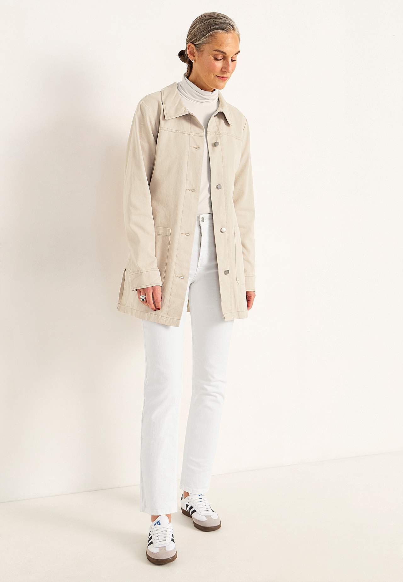 Jeansjacke mit Bindeband