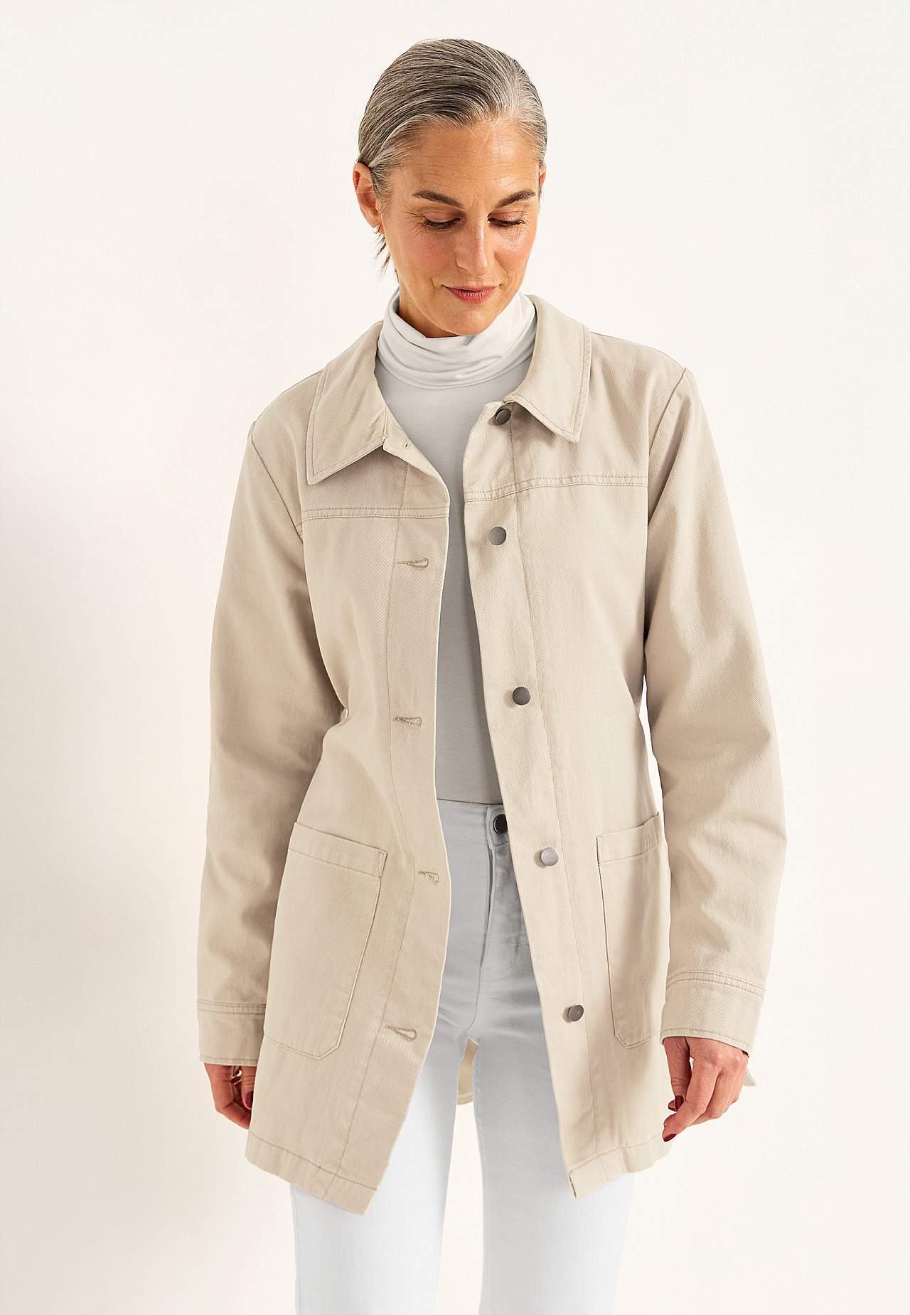 Jeansjacke mit Bindeband