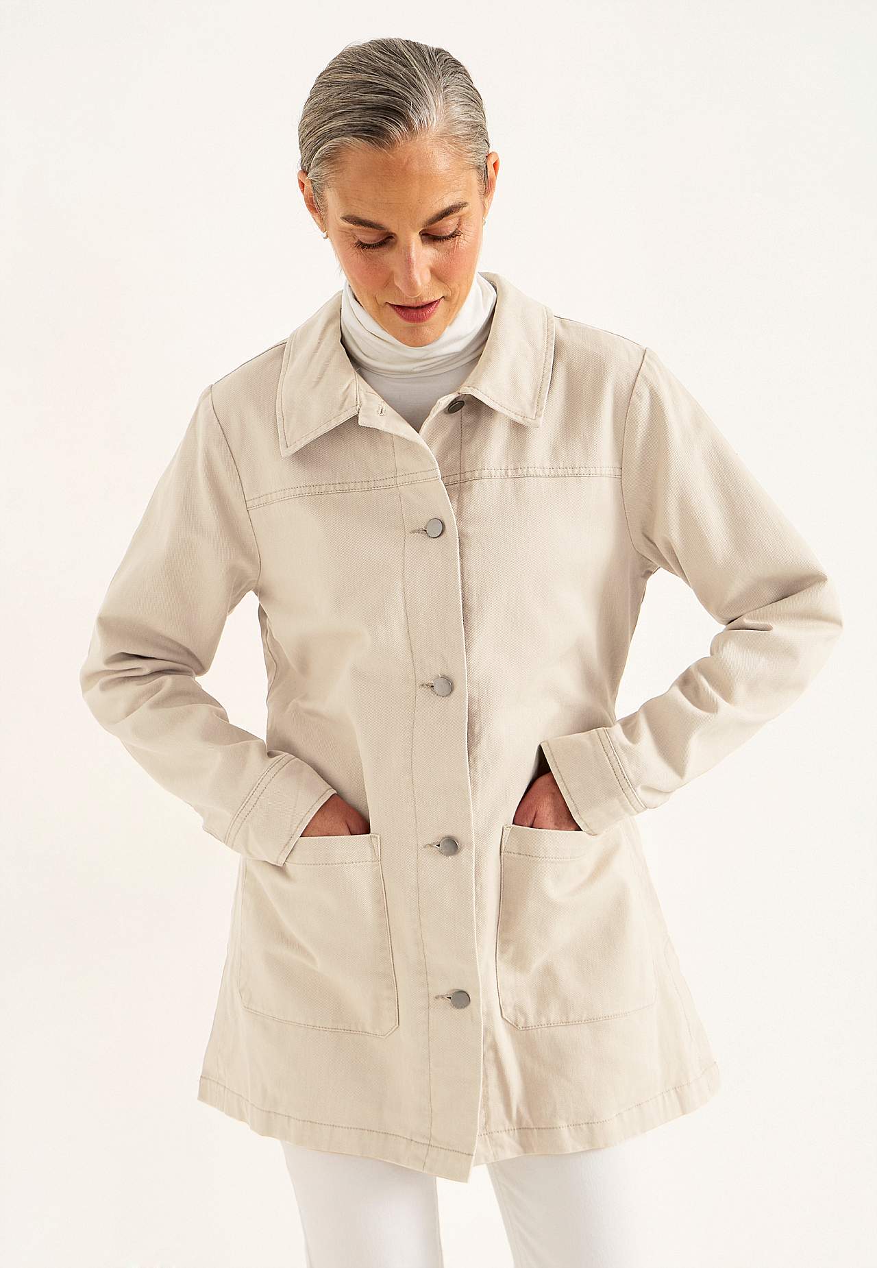 Jeansjacke mit Bindeband