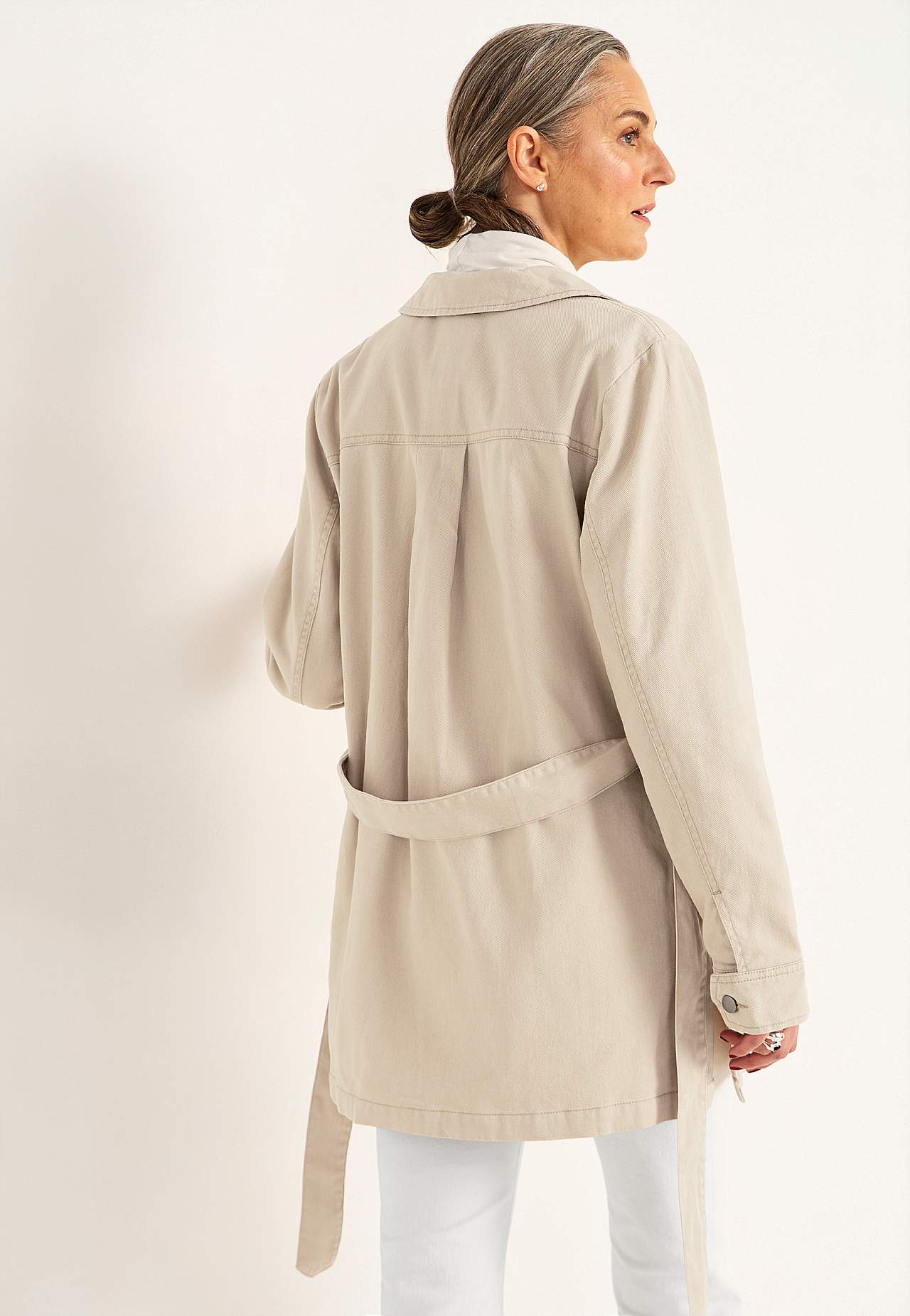 Jeansjacke mit Bindeband