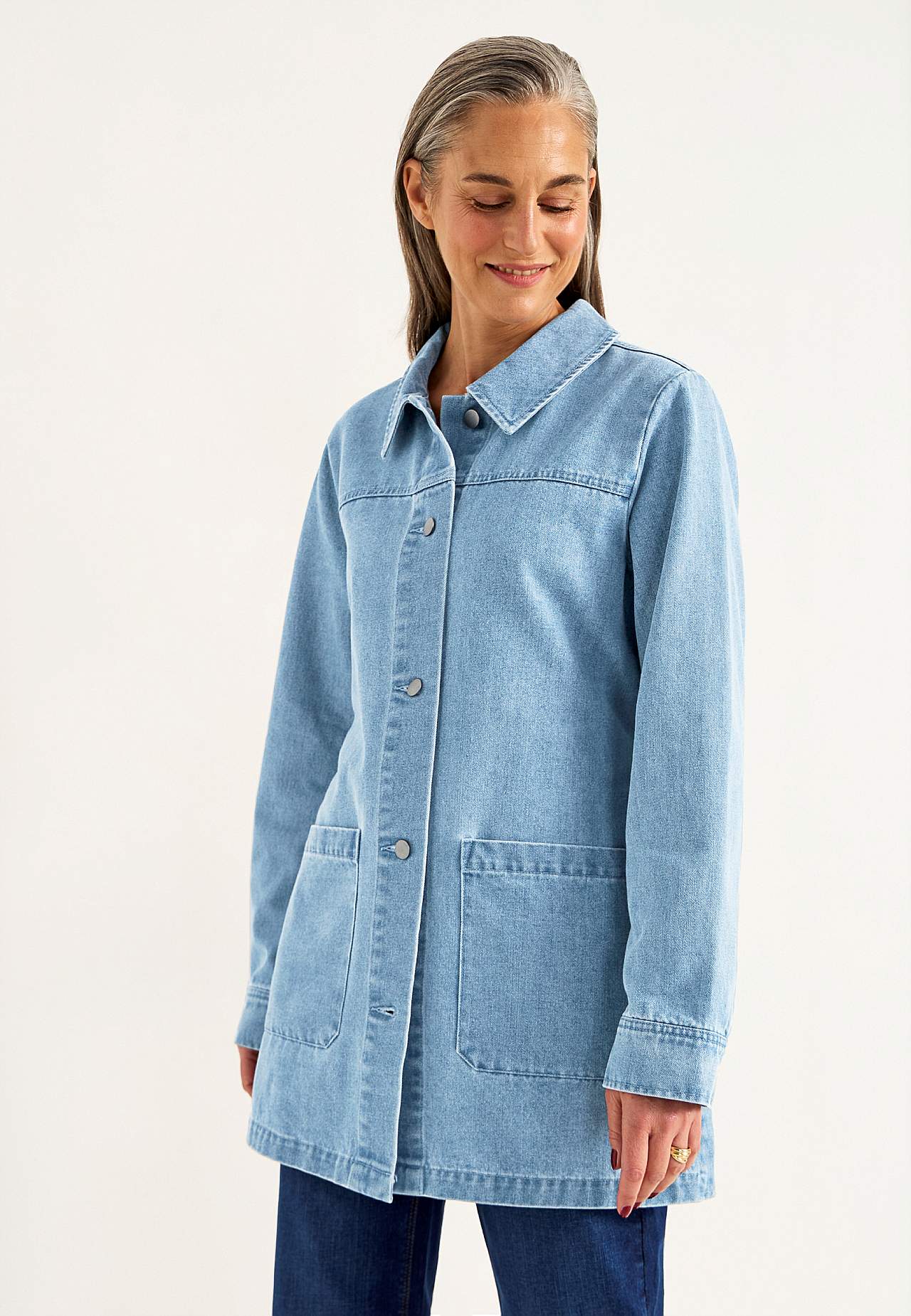 Jeansjacke mit Bindeband