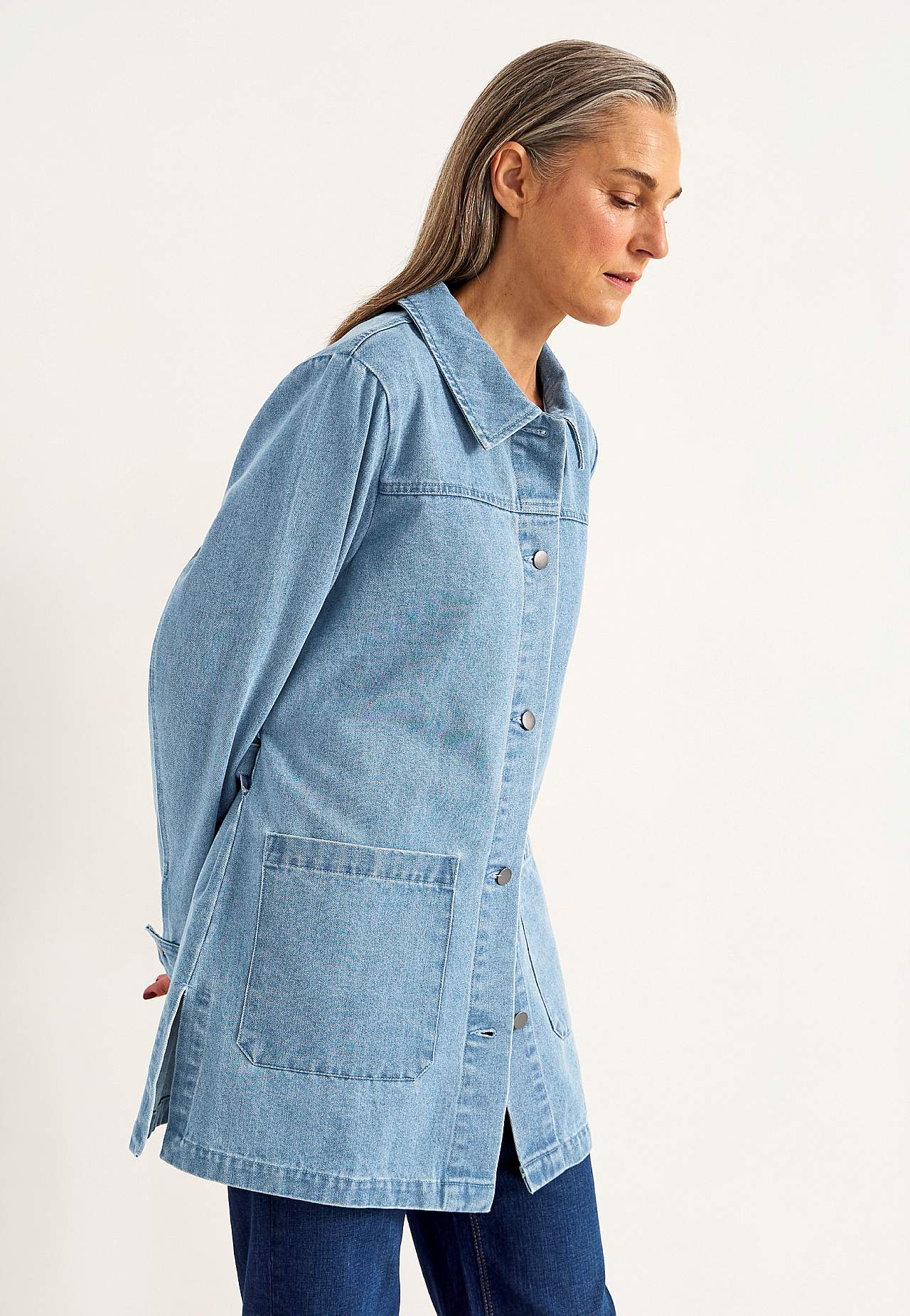 Jeansjacke mit Bindeband