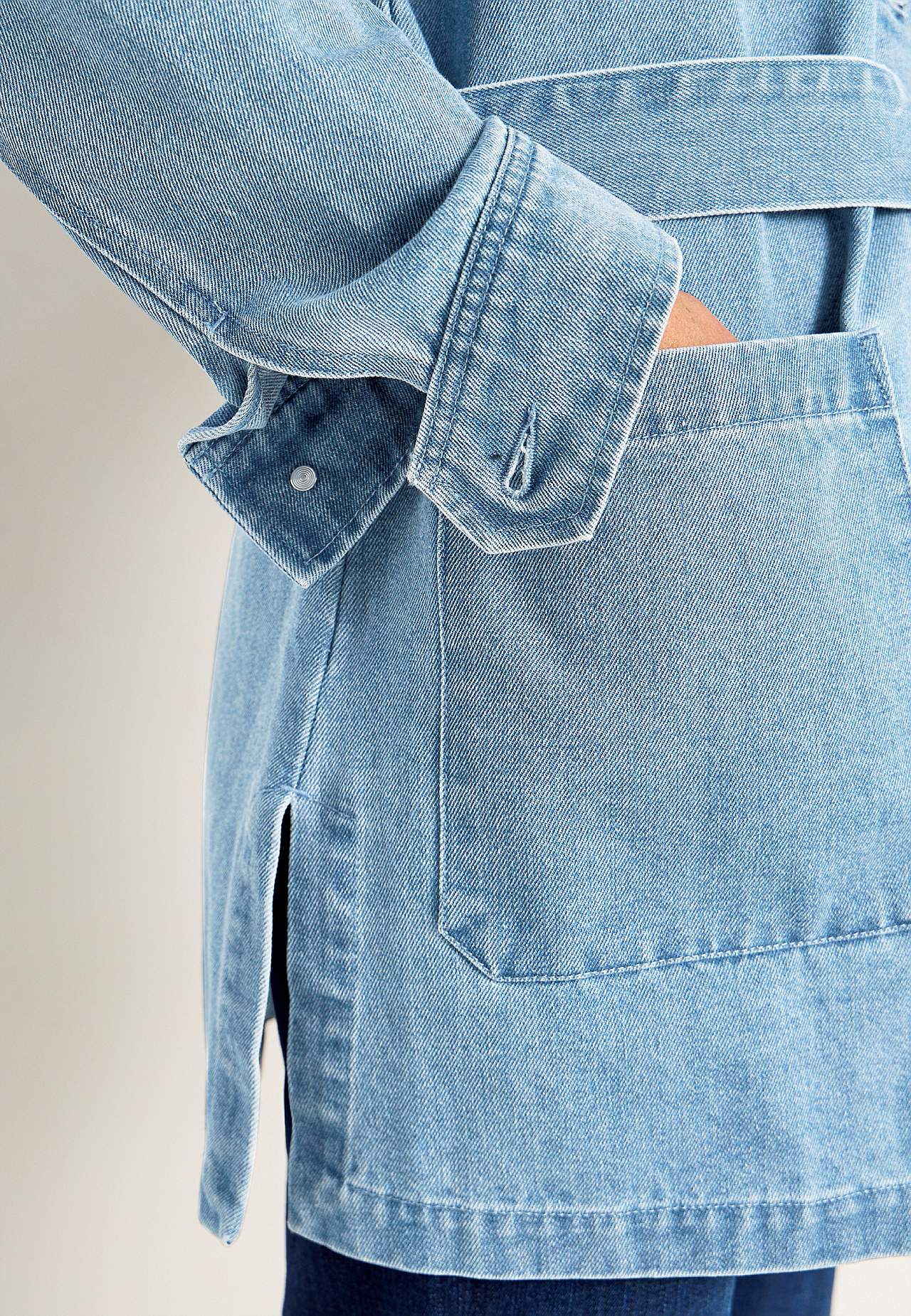 Jeansjacke mit Bindeband