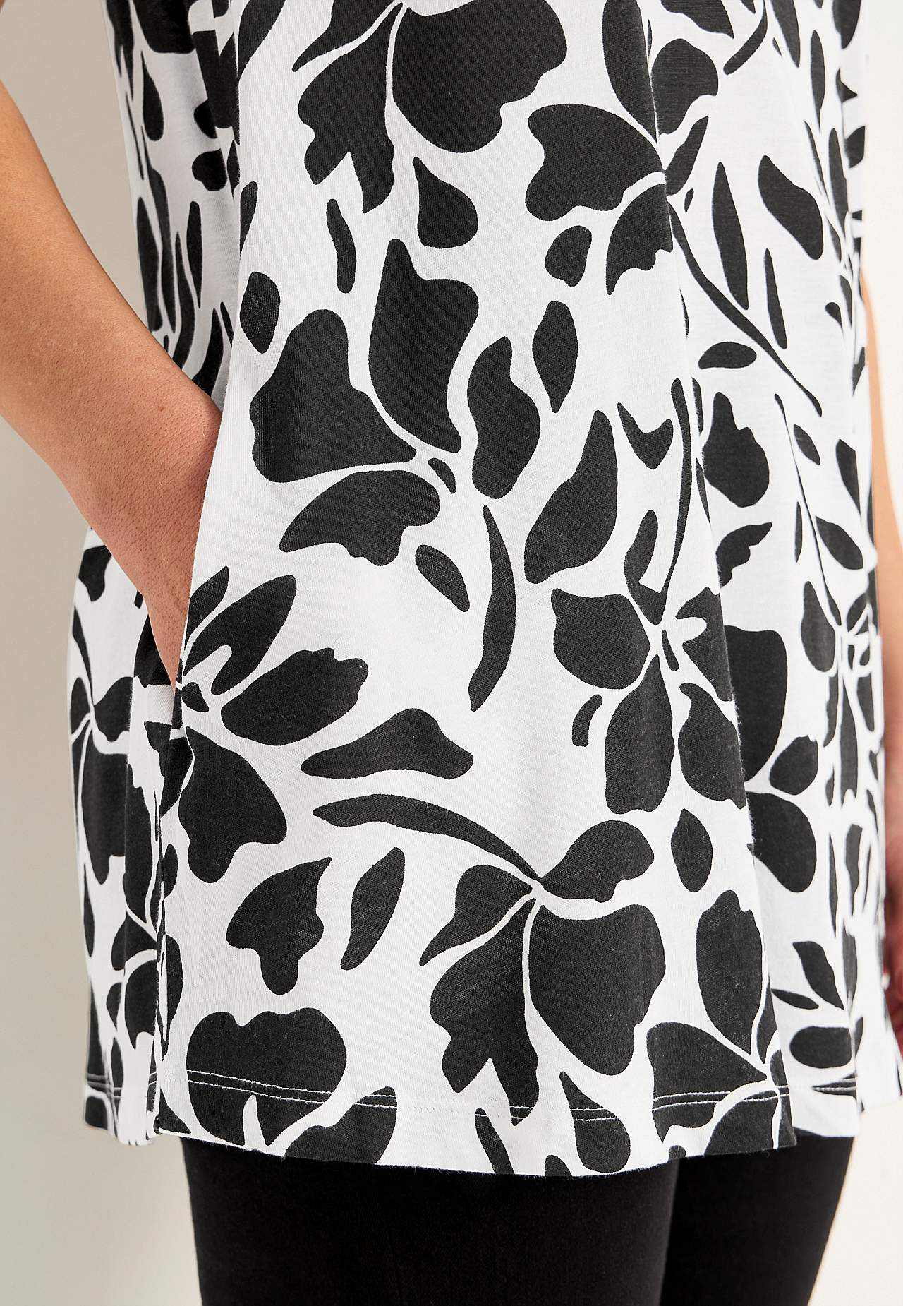 Jersey-Tunika mit Taschen