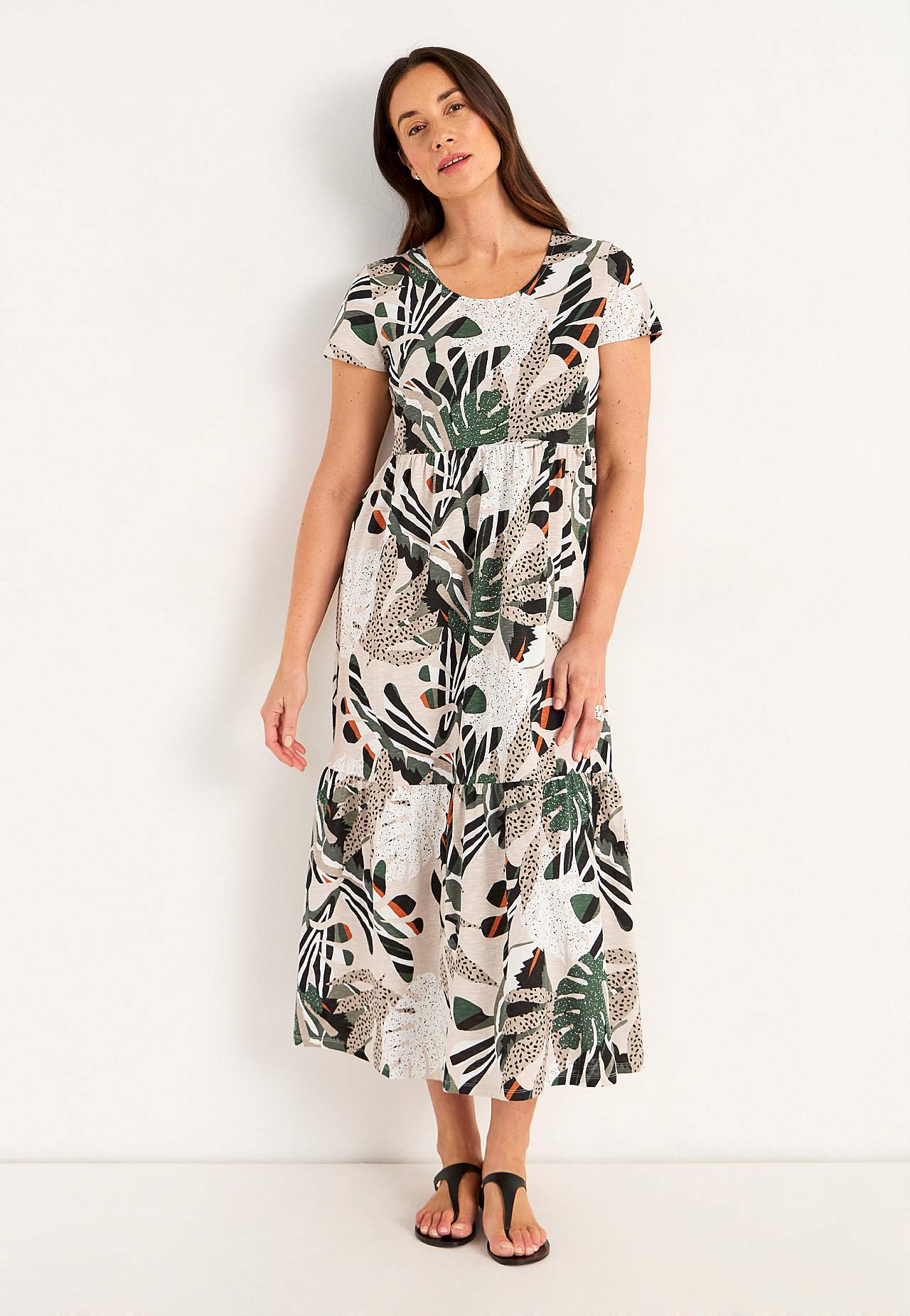 Jerseykleid mit Rüschenrock