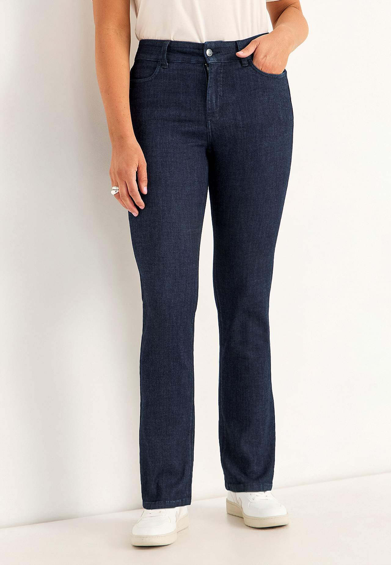 Breite Jeans aus superstretch Denim