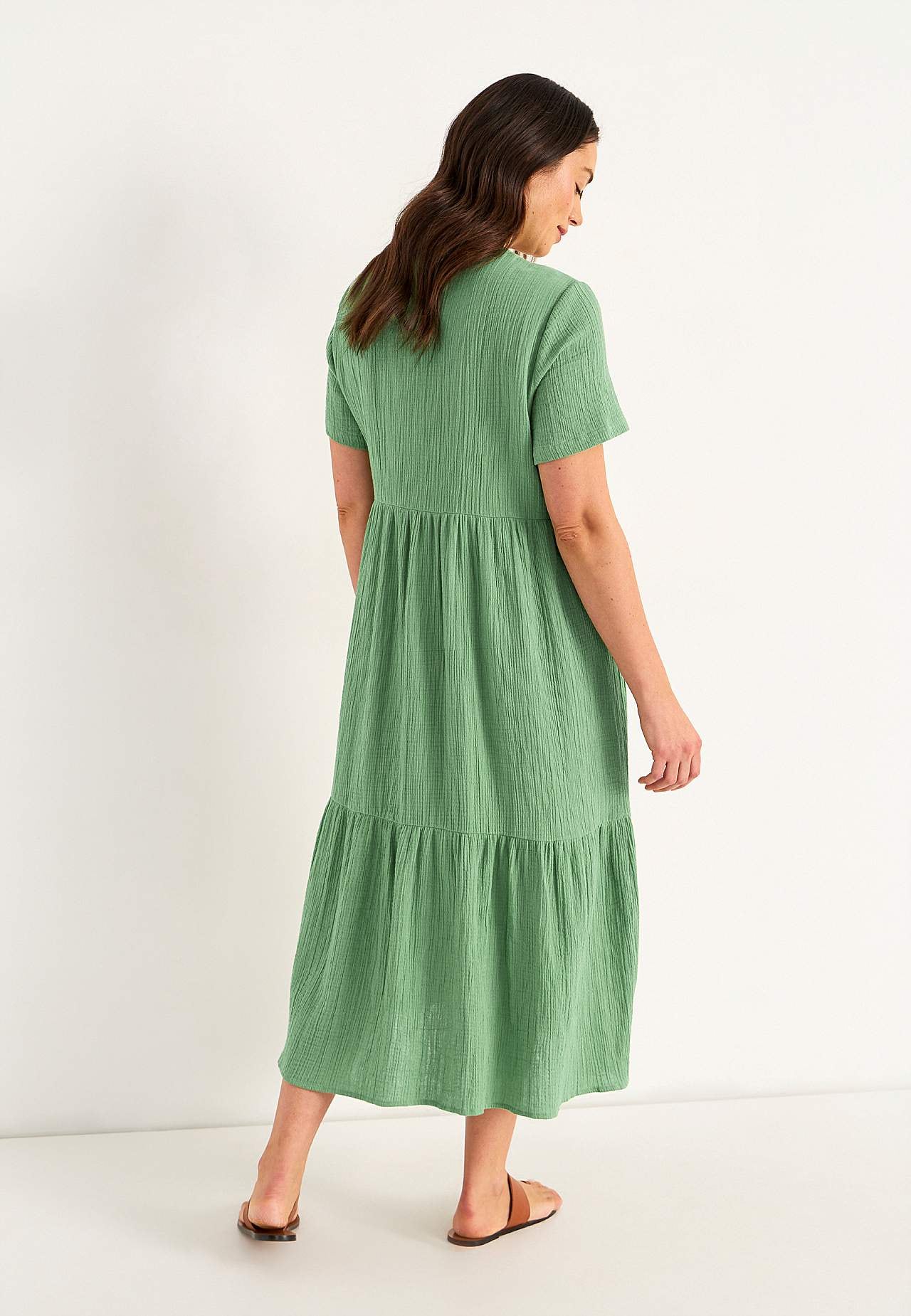 Kleid aus zerknitterter Baumwolle