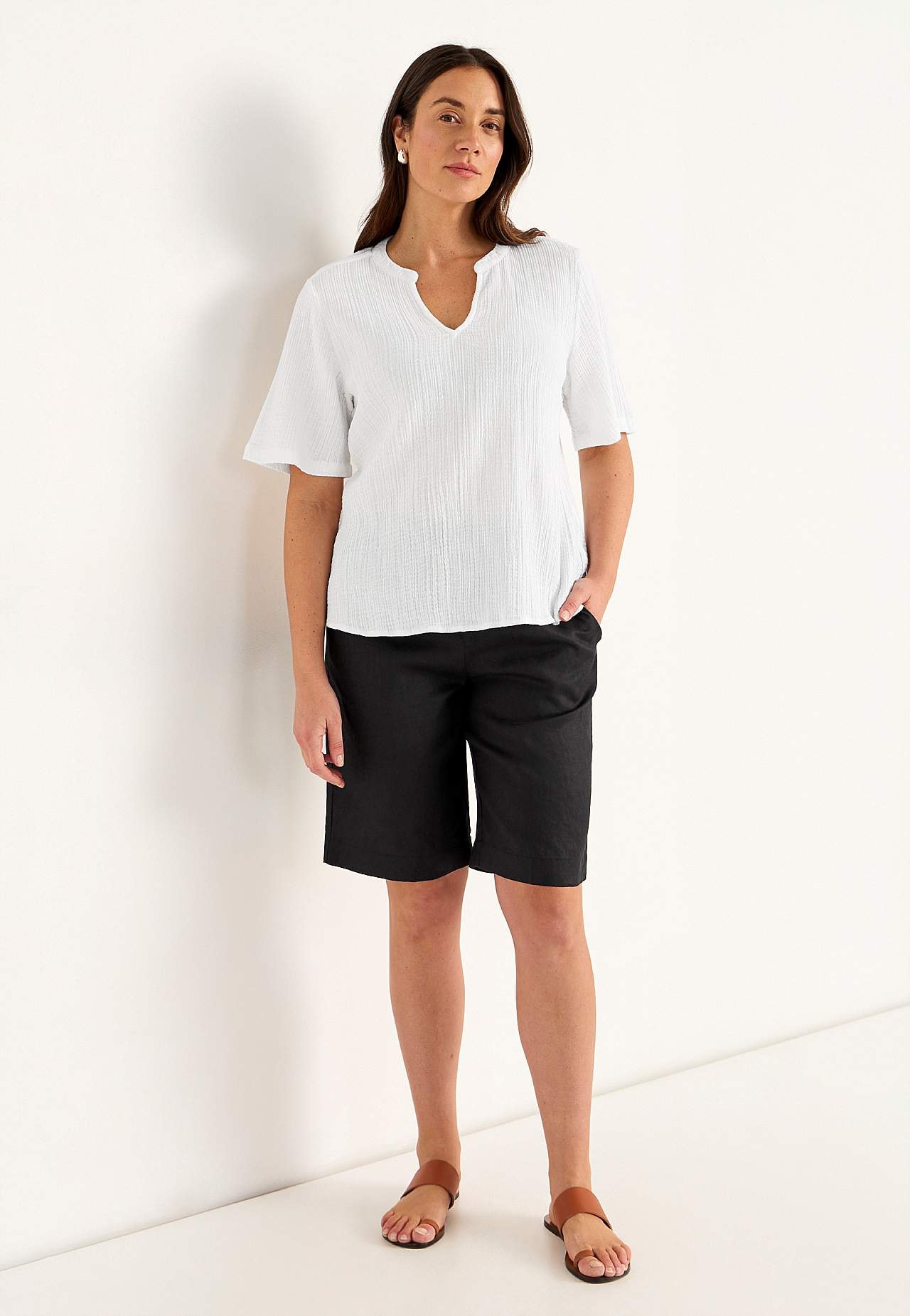 Bluse aus zerknitterter Baumwolle
