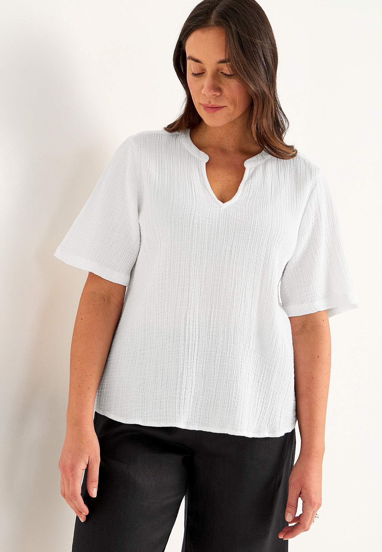 Bluse aus zerknitterter Baumwolle