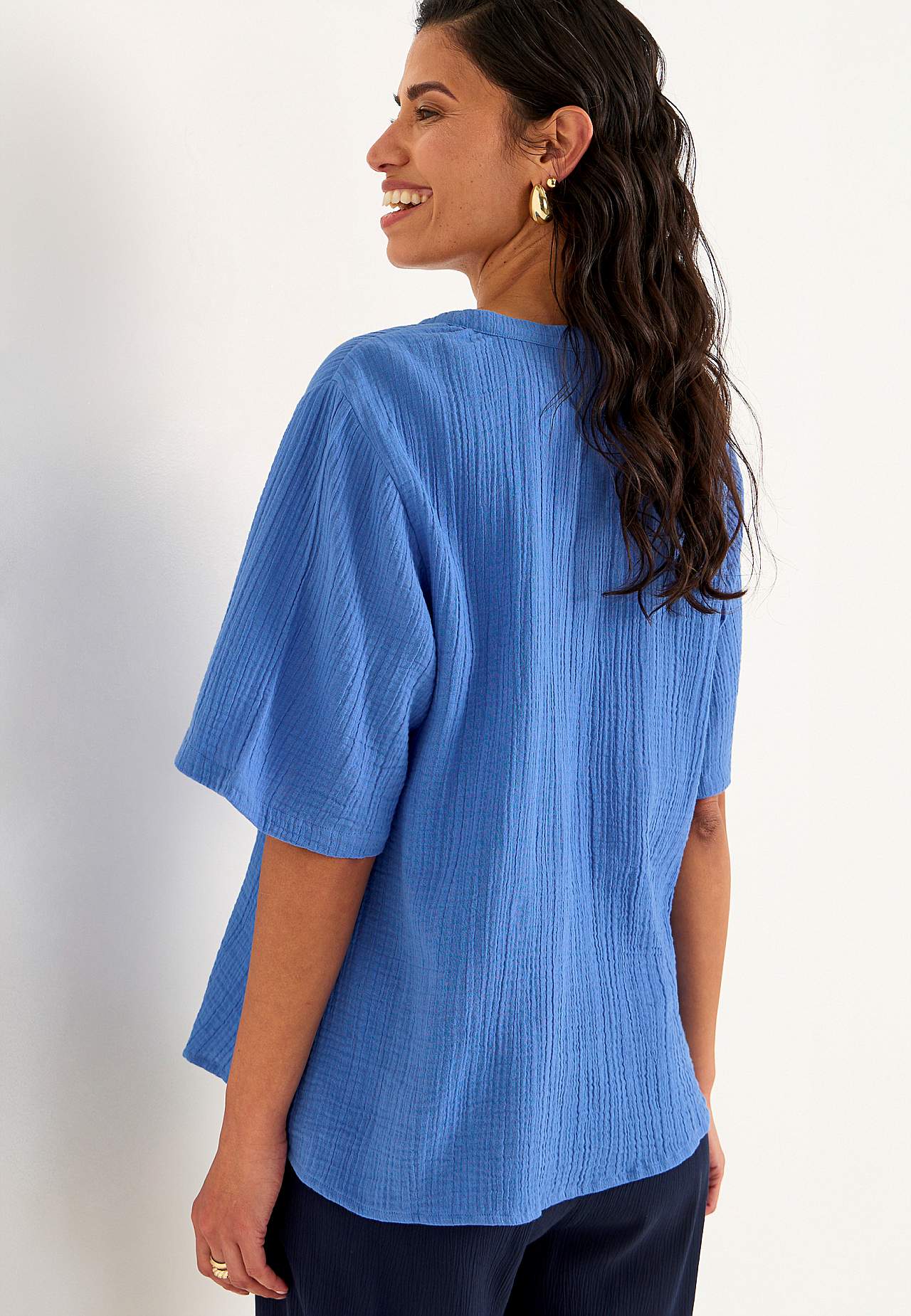 Bluse aus zerknitterter Baumwolle